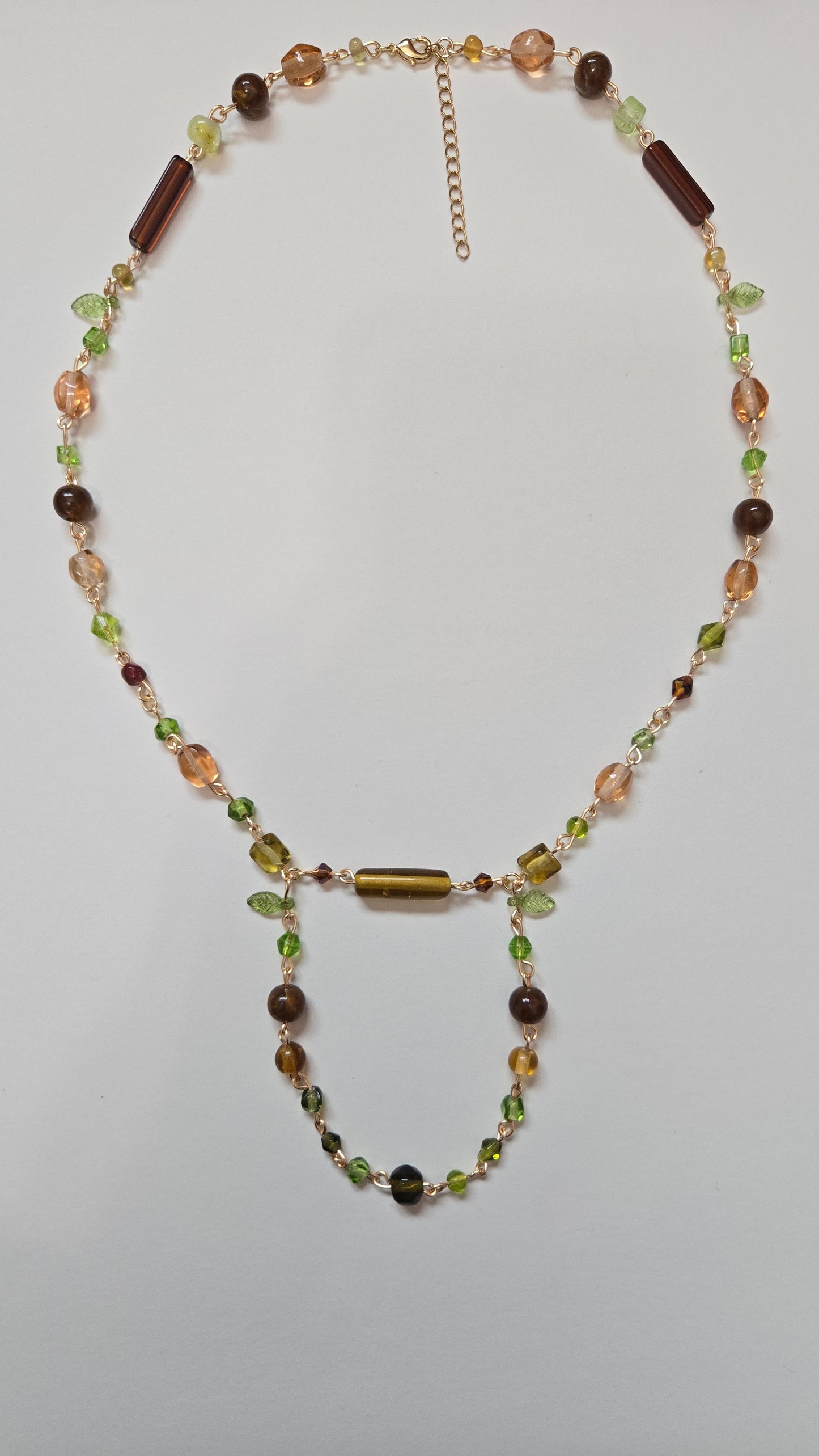 Glass Forestcore Golden Necklace