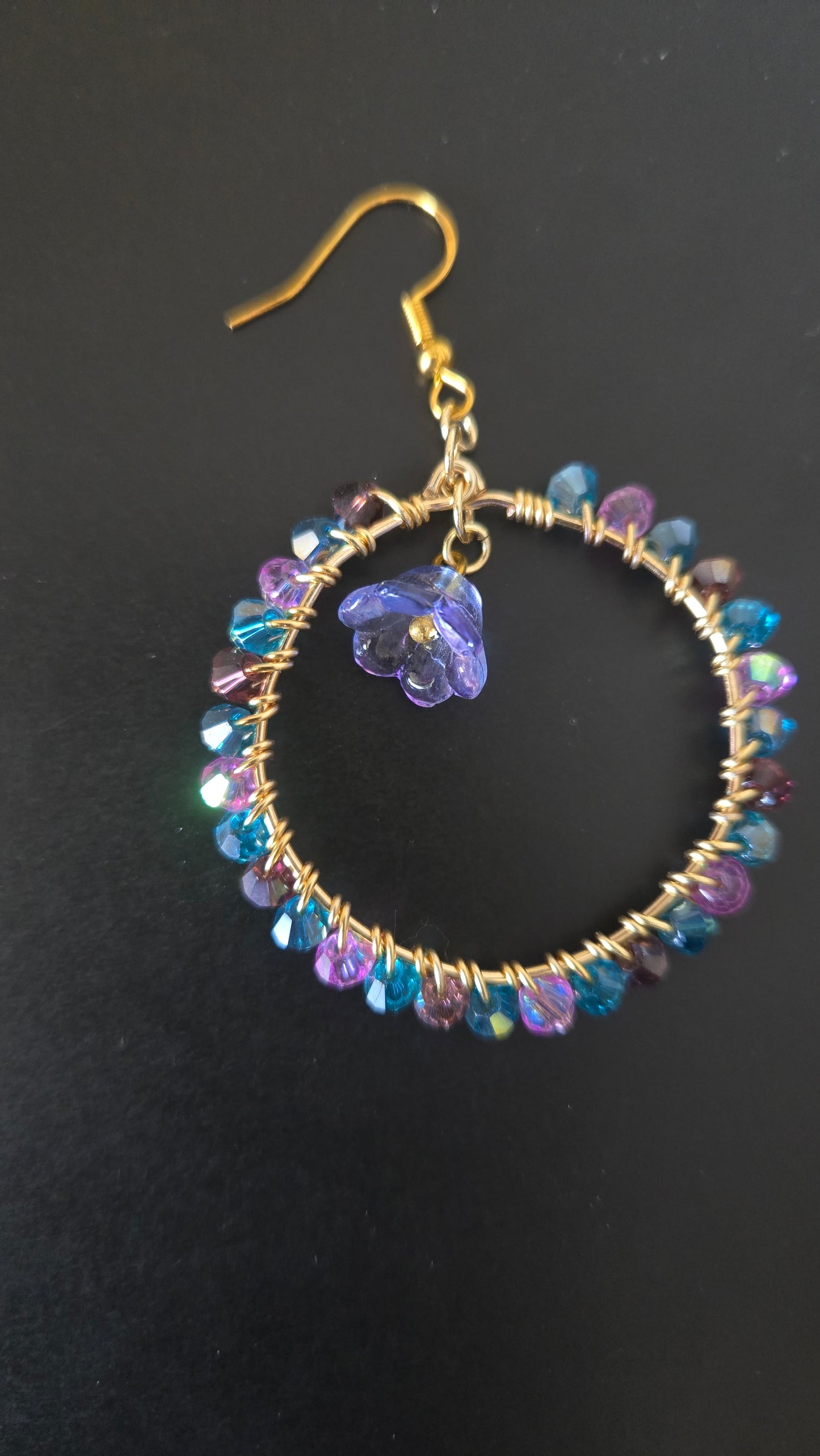 Galaxy Bellflower Wire-wrapped Earrings