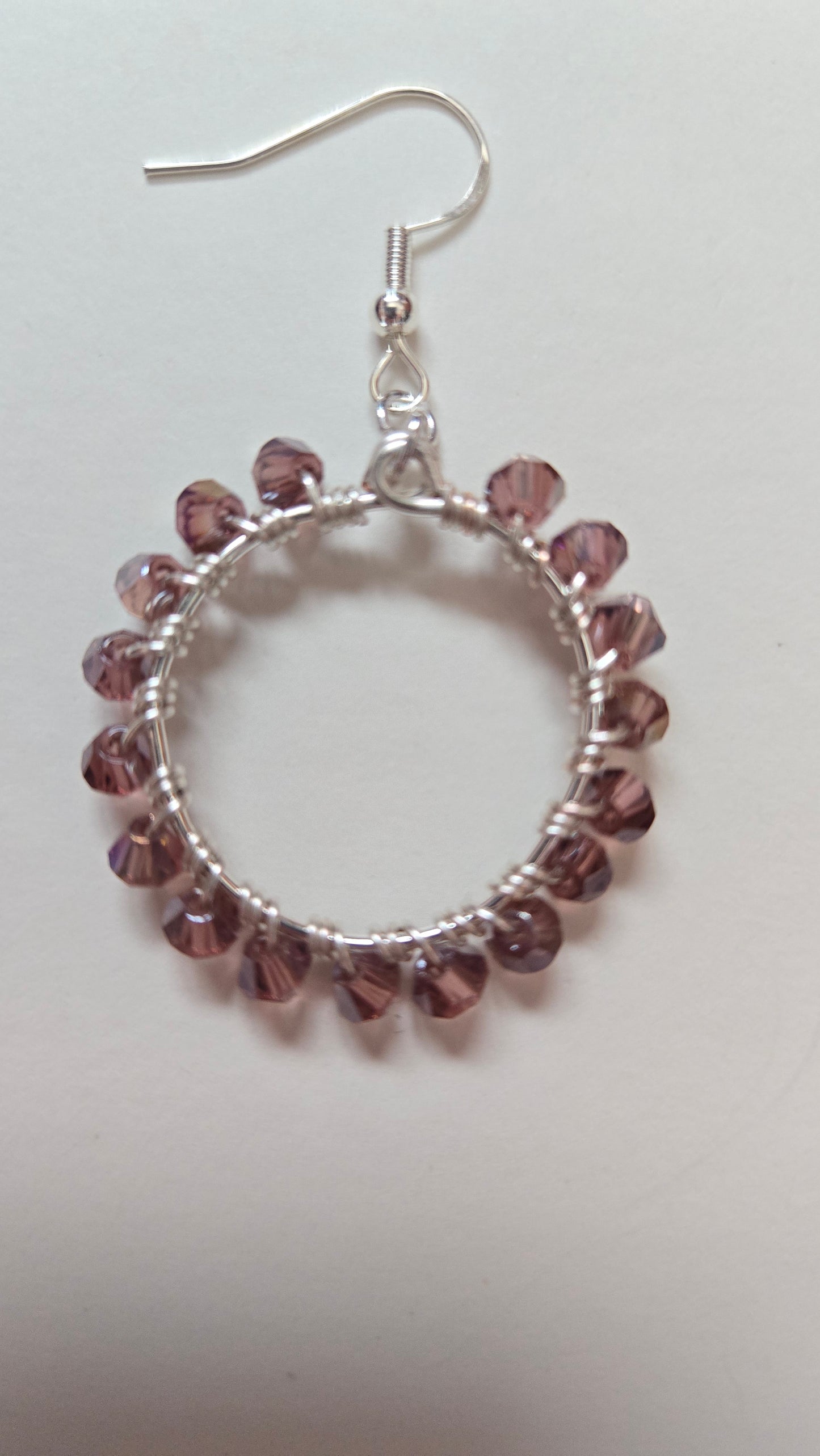 Mauve Small Wire-wrapped Earrings