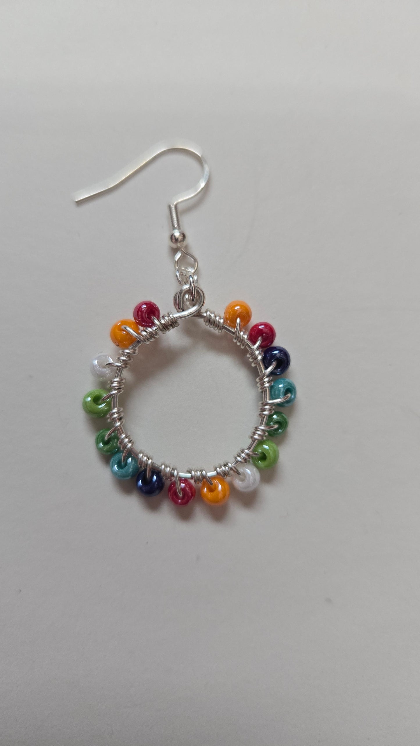 Rainbow Small Wire-wrapped Earrings