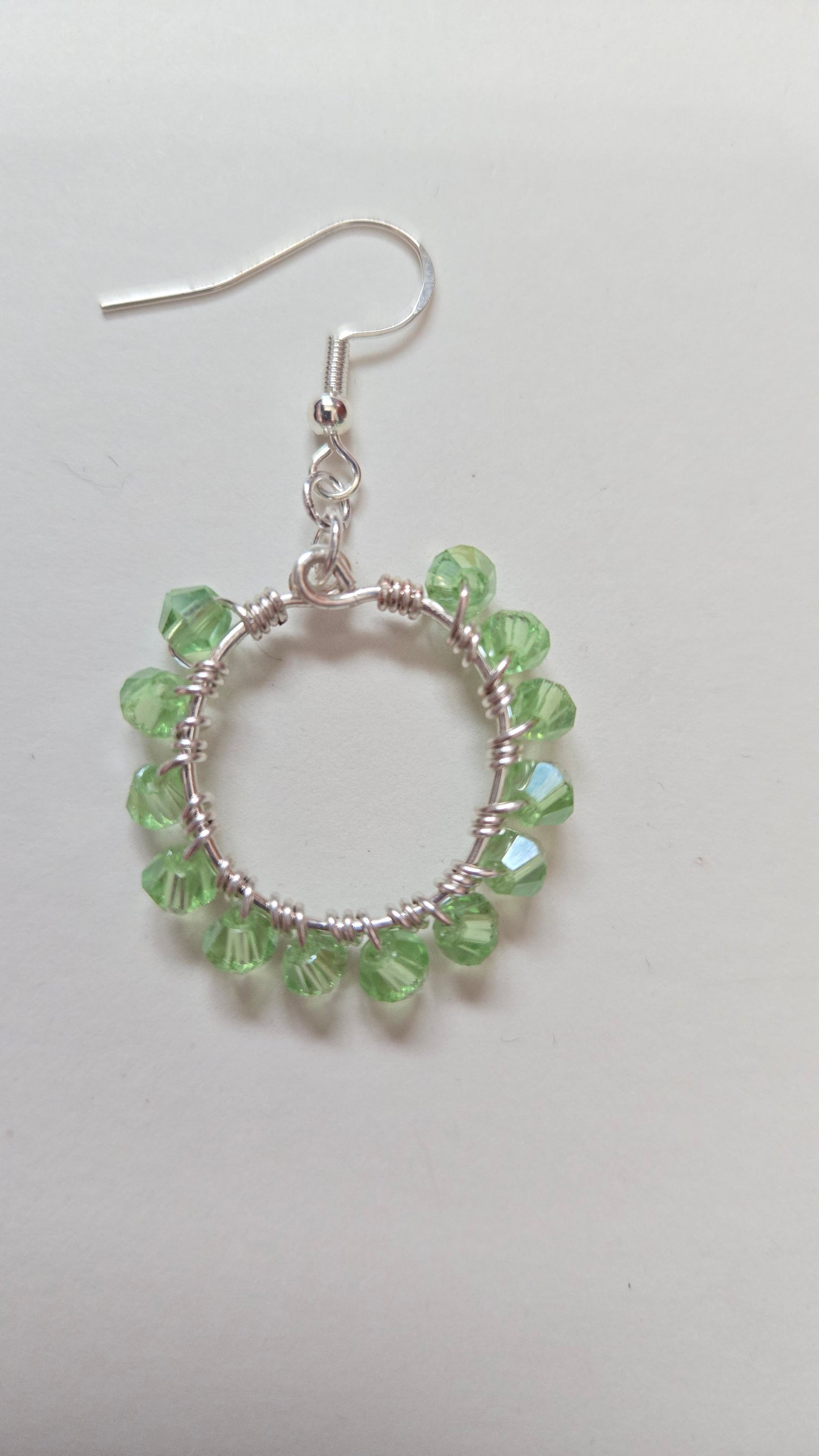 Green Small Wire-wrapped Earrings