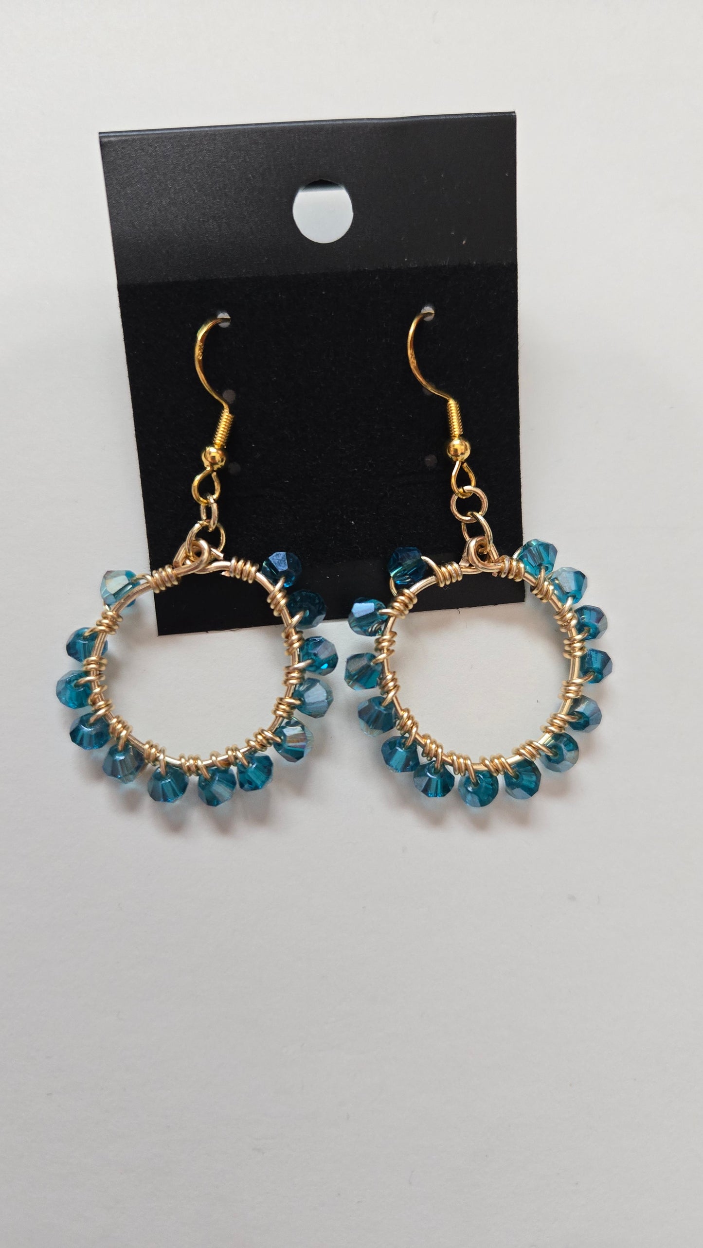 Turquoise Small Wire-wrapped Earrings