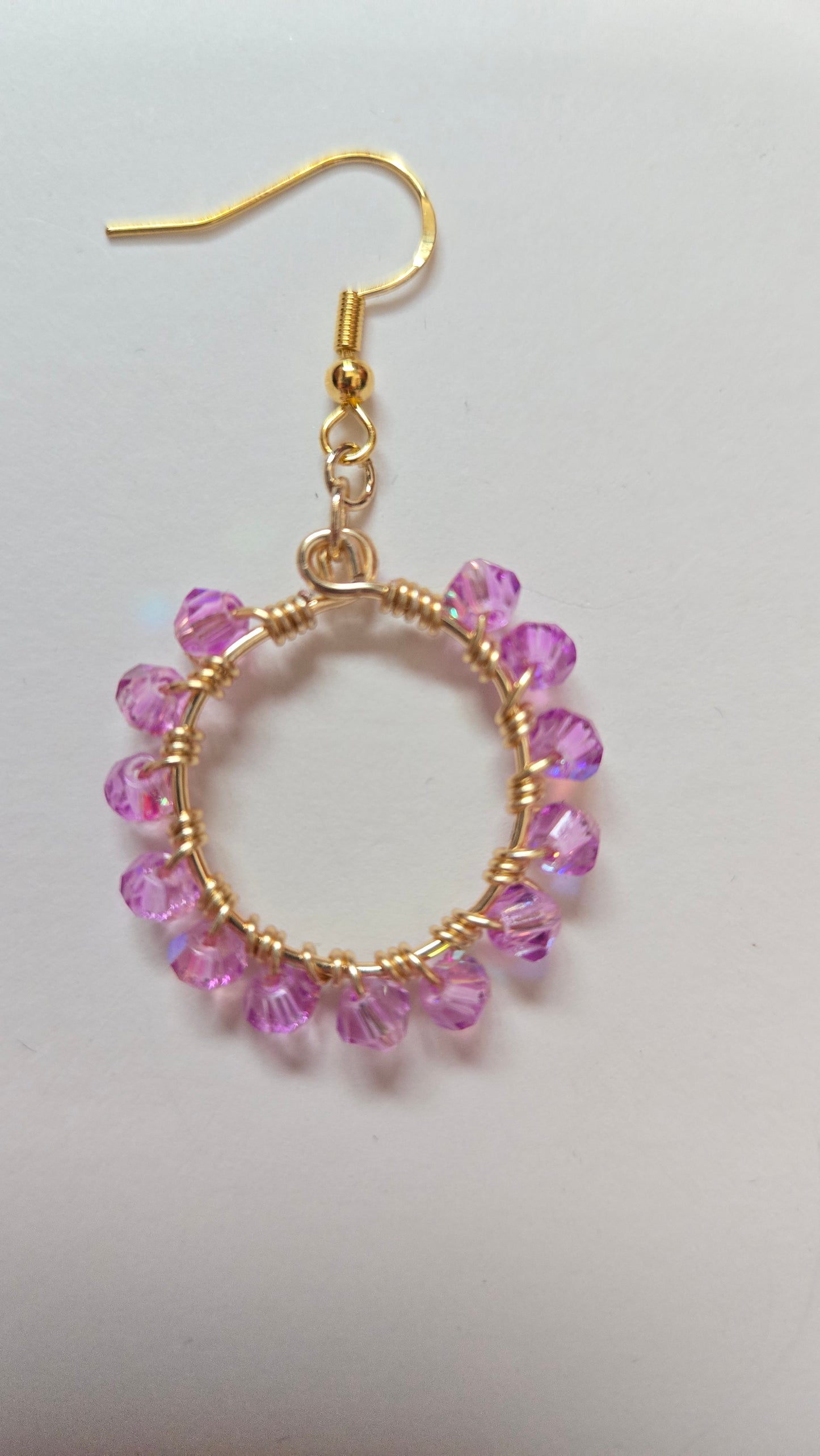 Purple Small Wire-wrapped Earrings