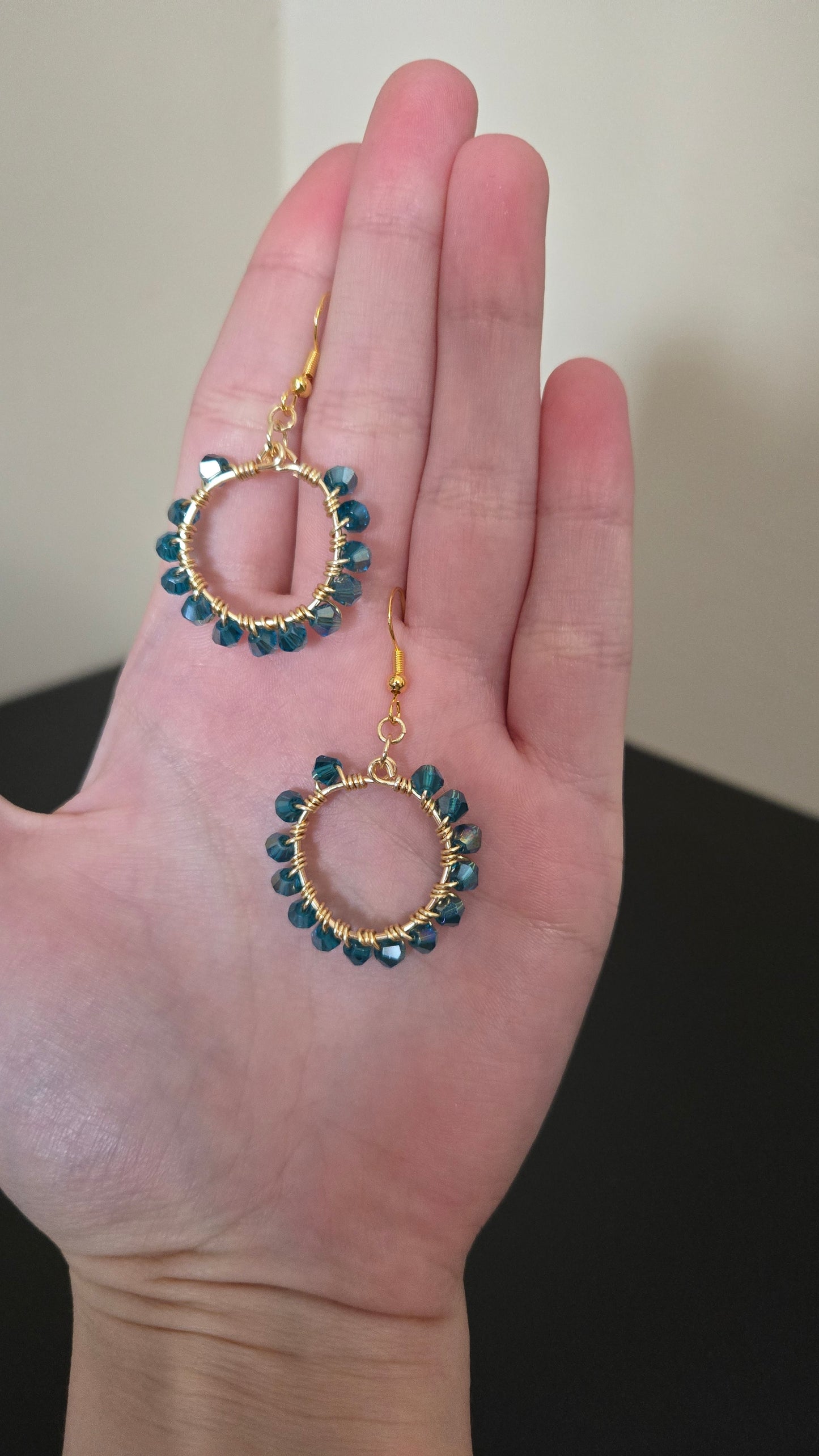 Turquoise Small Wire-wrapped Earrings