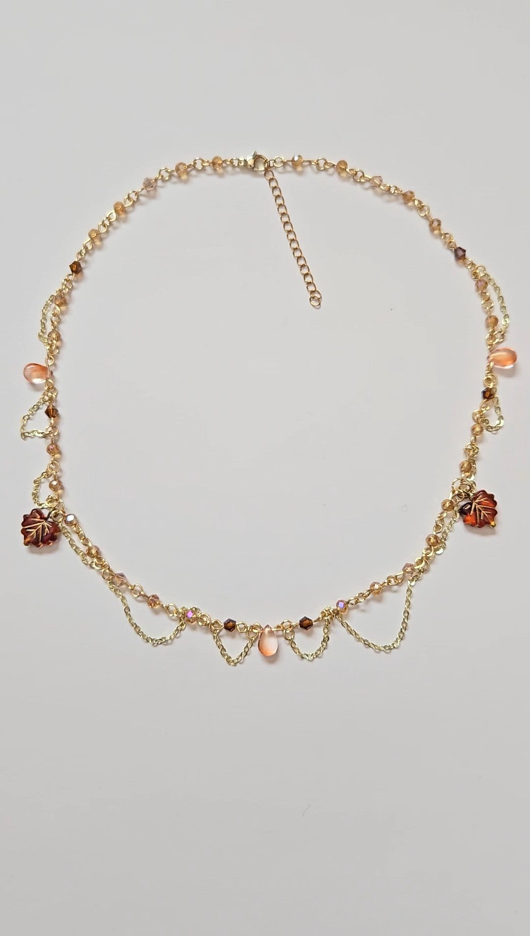 Autumn Maple Leaf Chained Necklace