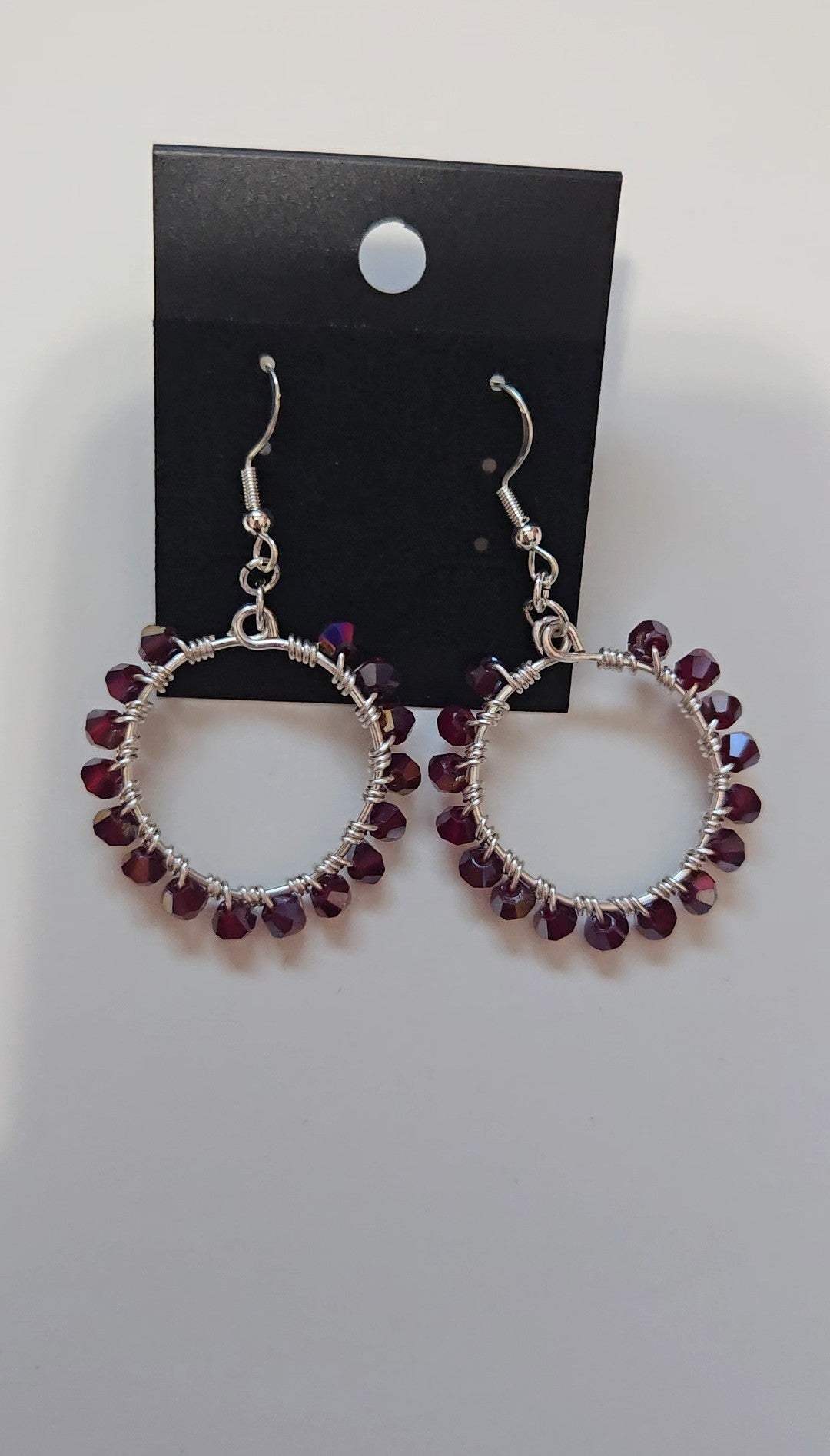 Crimson Small Wire-wrapped Earrings