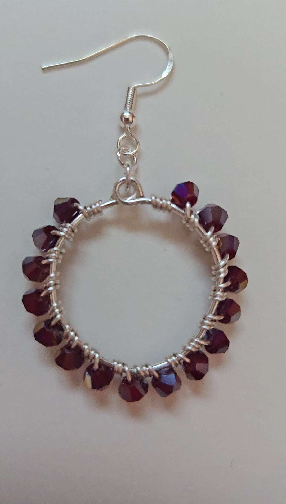 Crimson Small Wire-wrapped Earrings