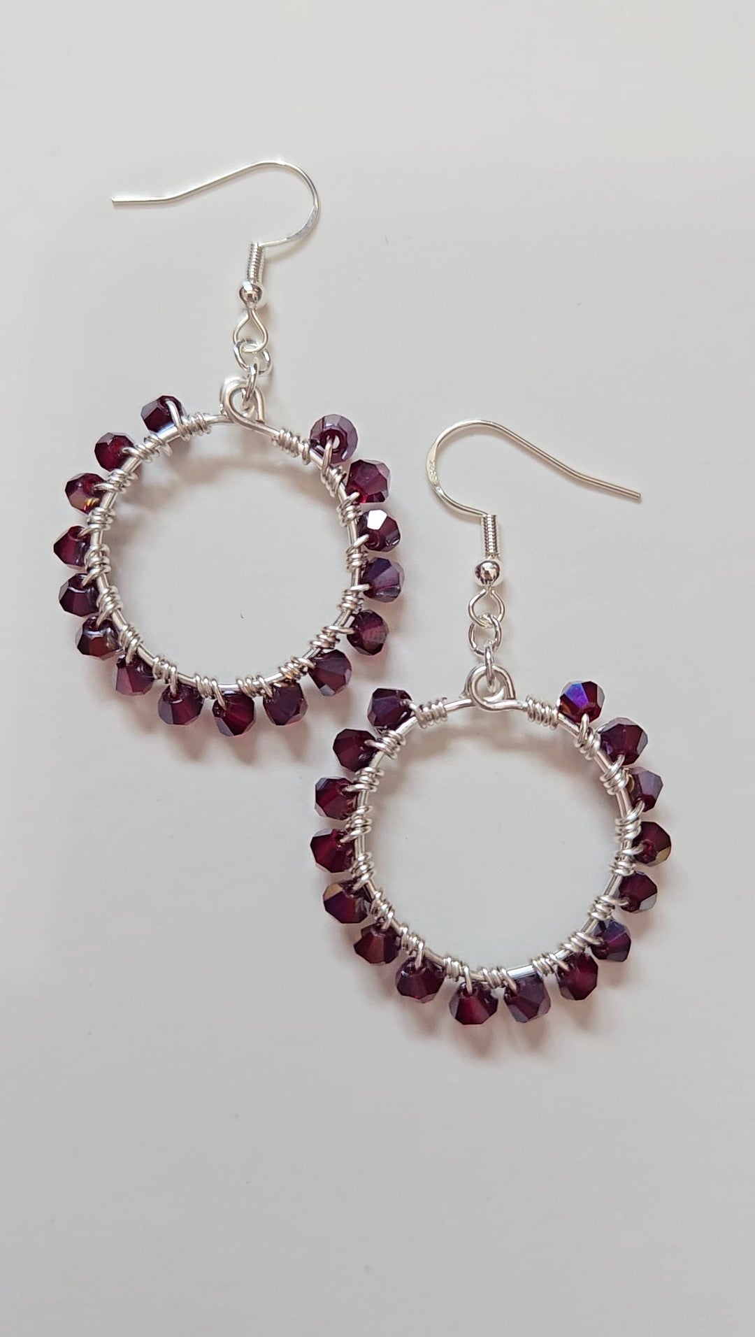 Crimson Small Wire-wrapped Earrings