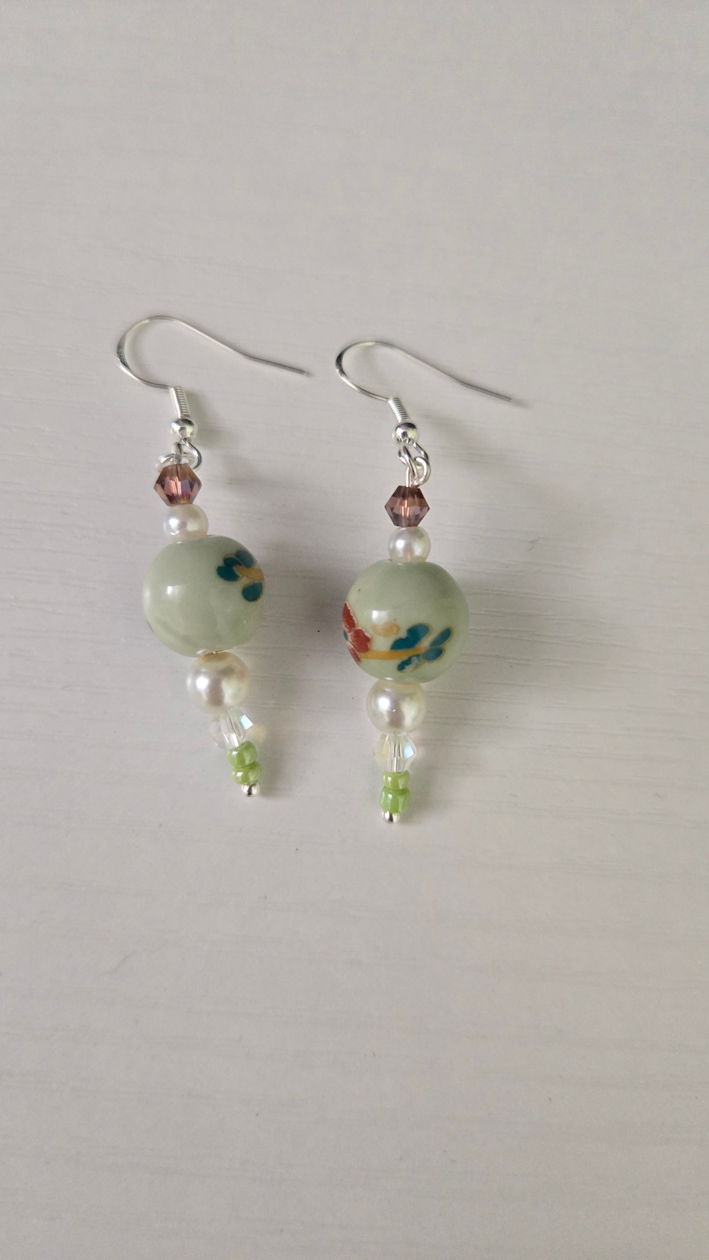 Large Floral Ceramic Colorful Simple Earrings
