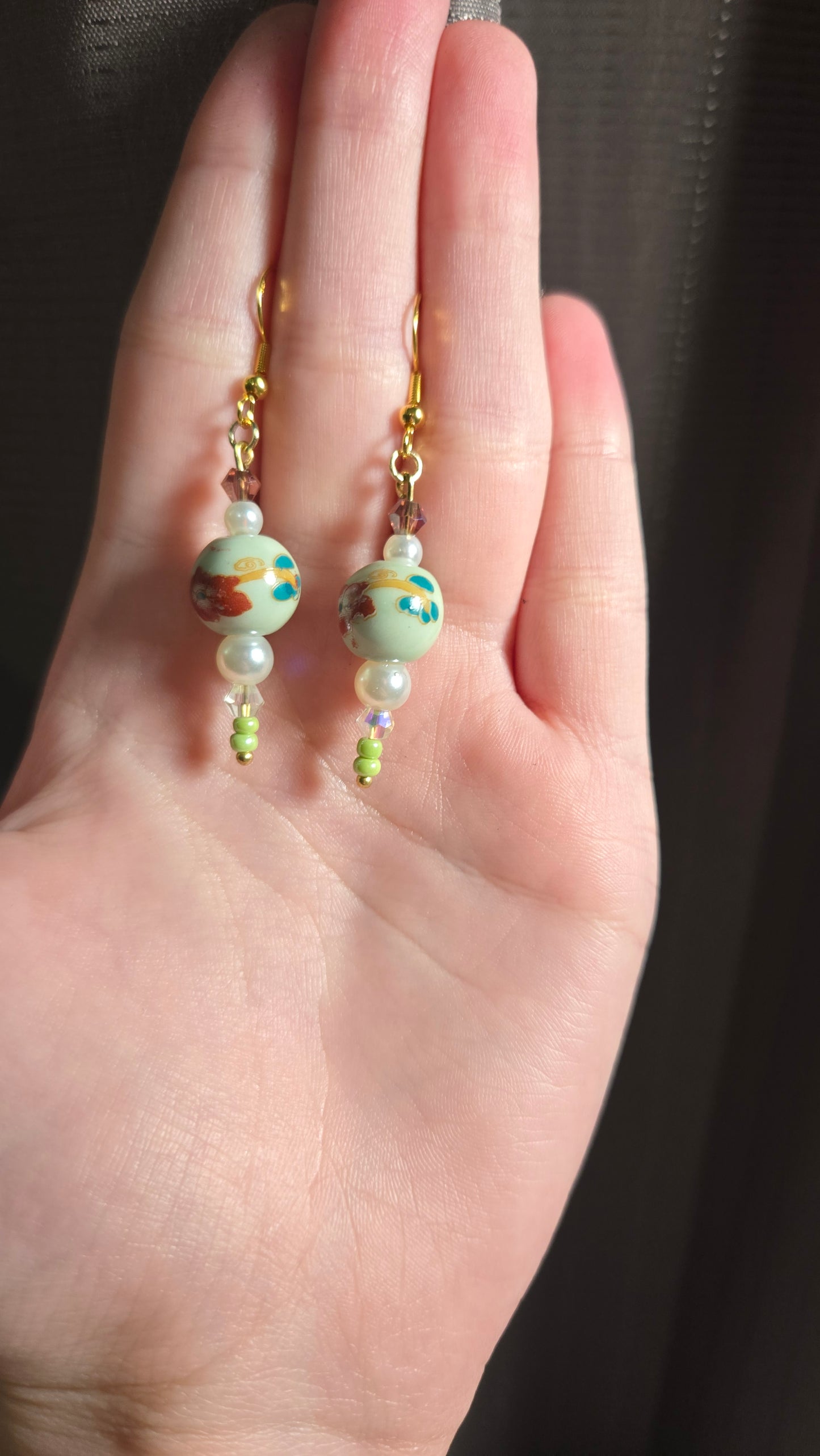 Large Floral Ceramic Colorful Simple Earrings