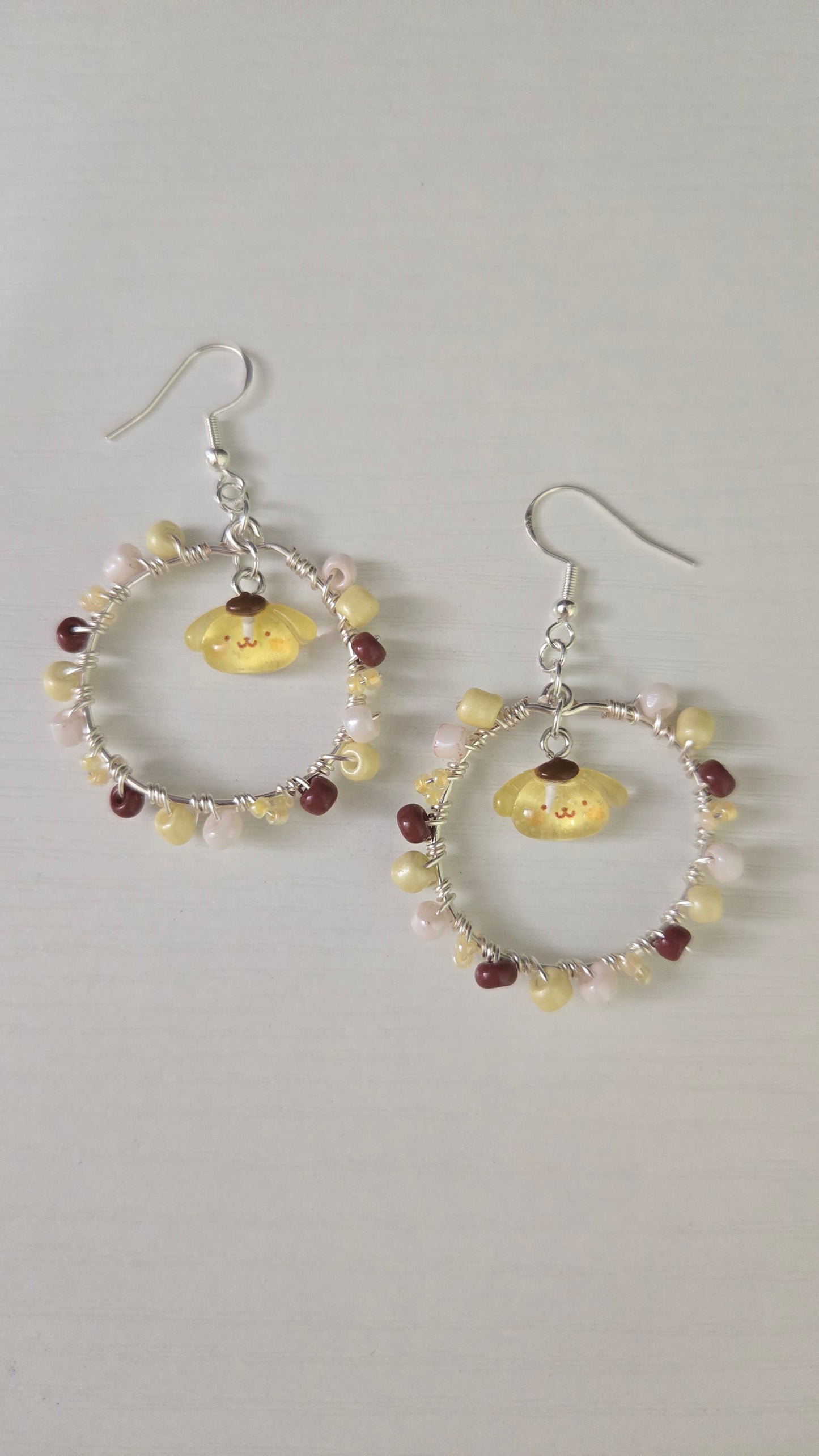 Pompompurin Small Wire-wrapped Earrings