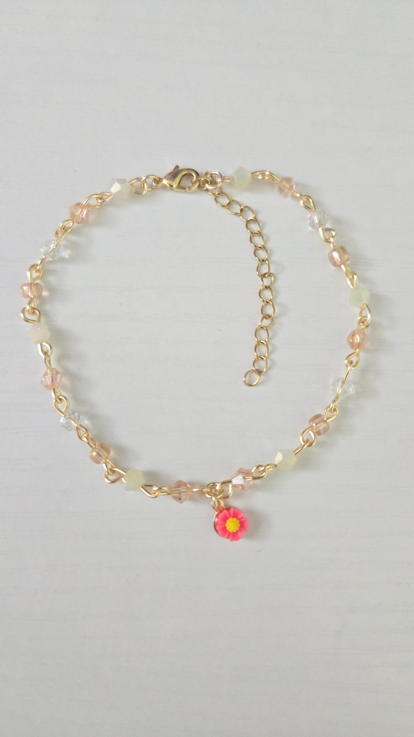 Bright Pink Daisy Bracelet