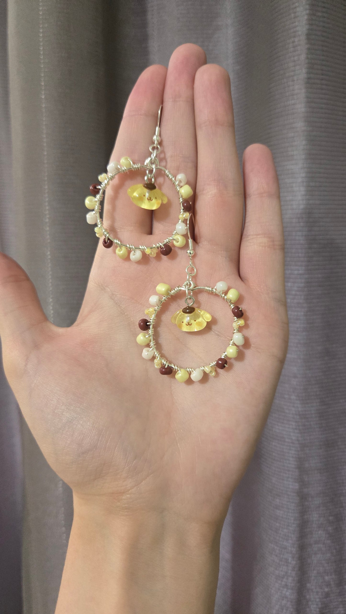 Pompompurin Small Wire-wrapped Earrings