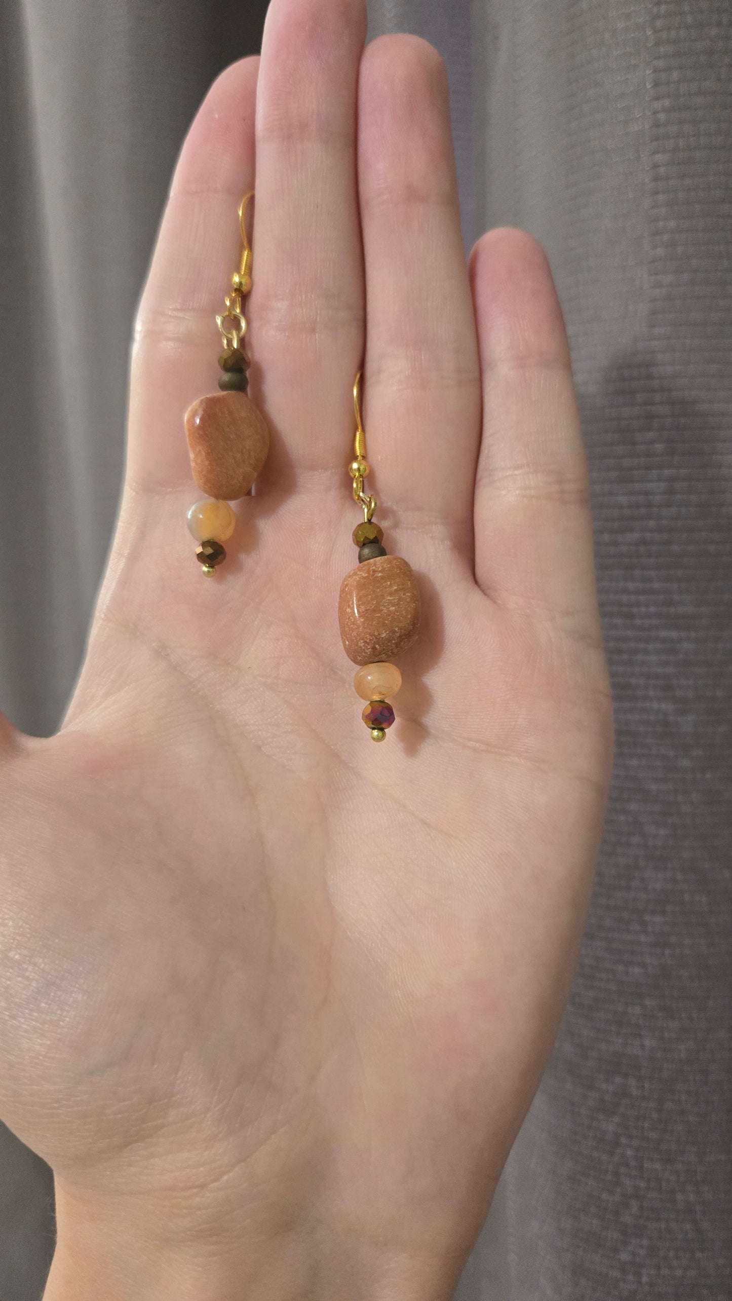 Orange Stone Simple Earrings