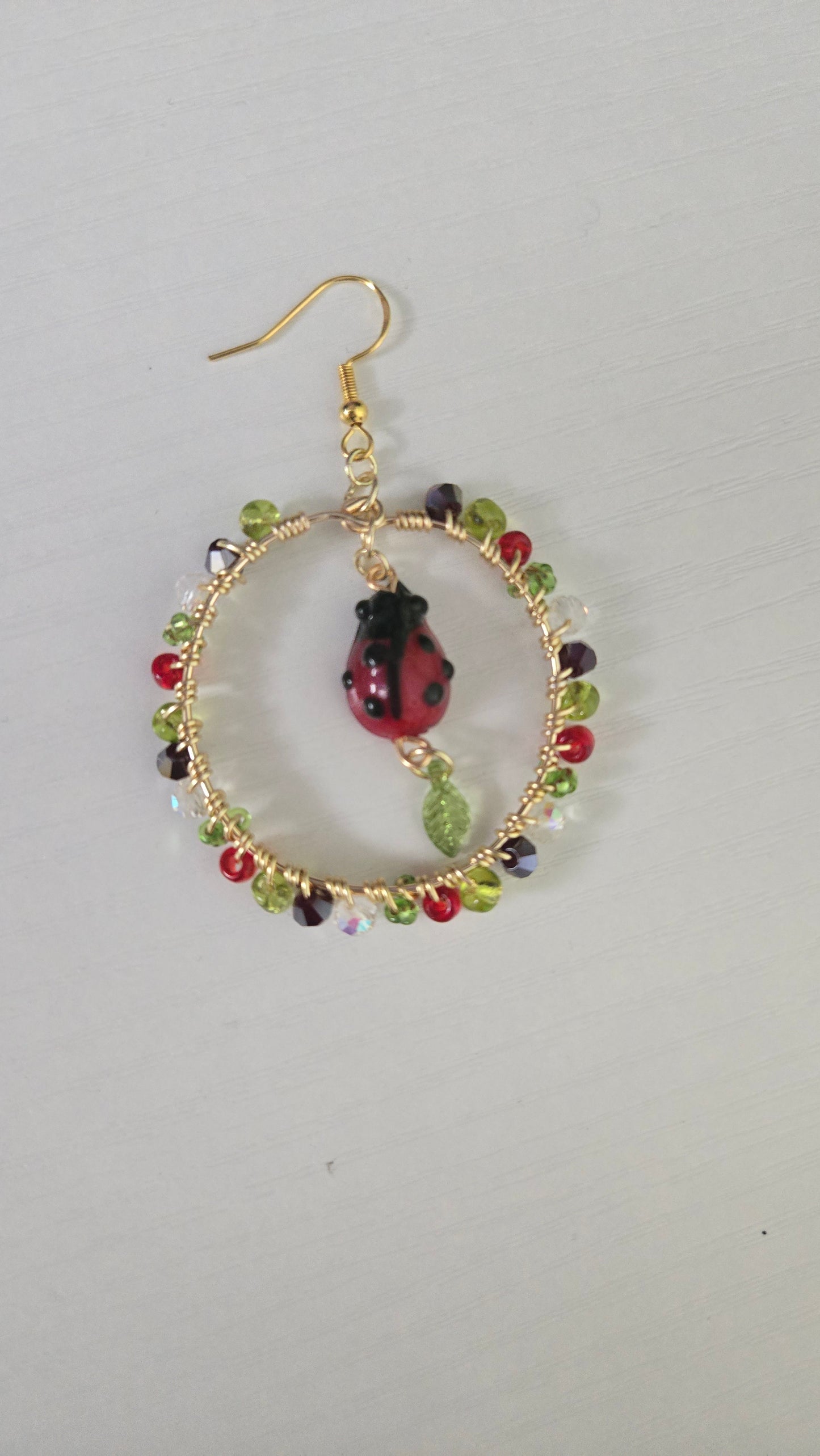 Ladybug Wire-wrapped Earrings