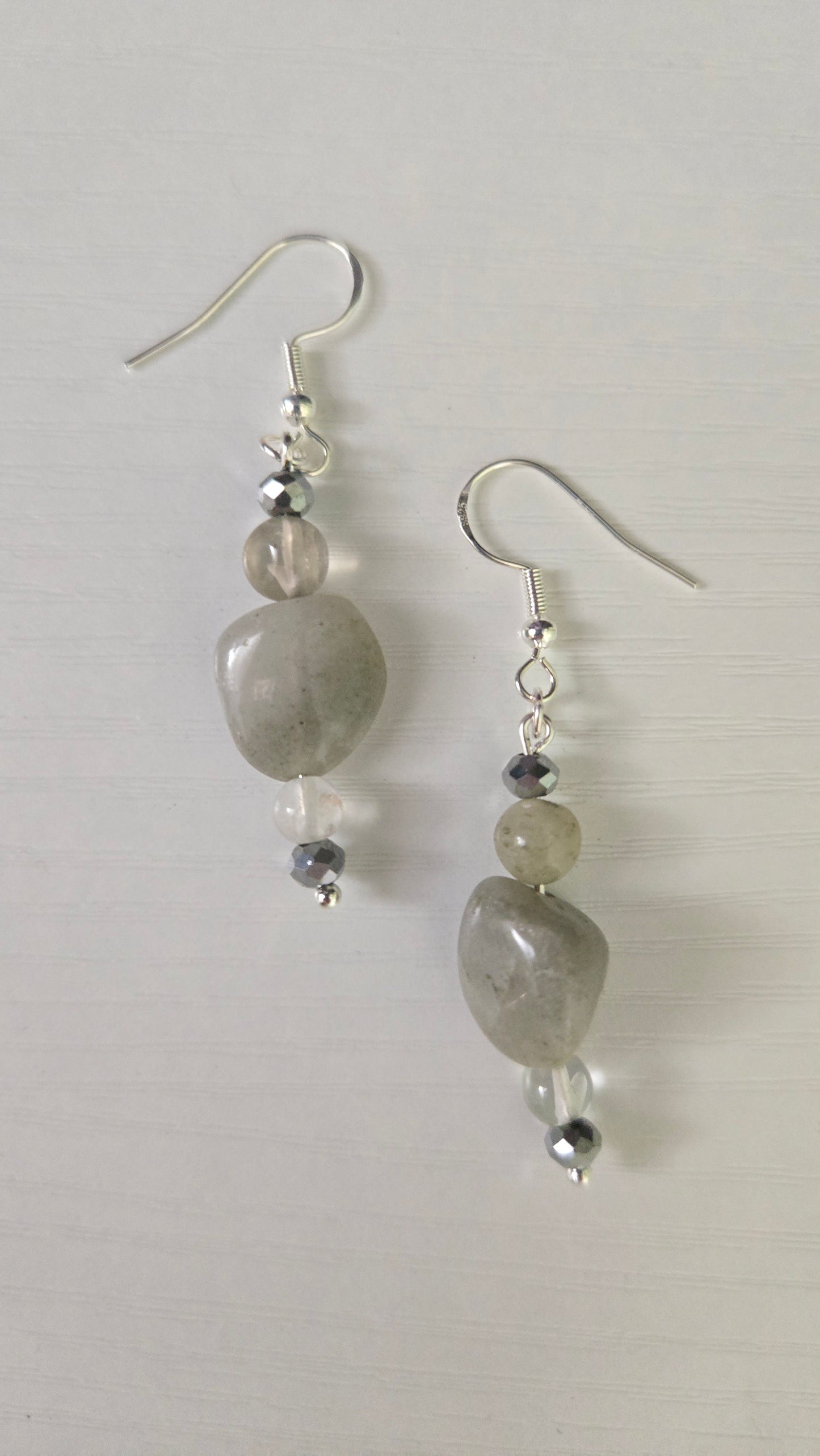 Grey Stone Simple Earrings