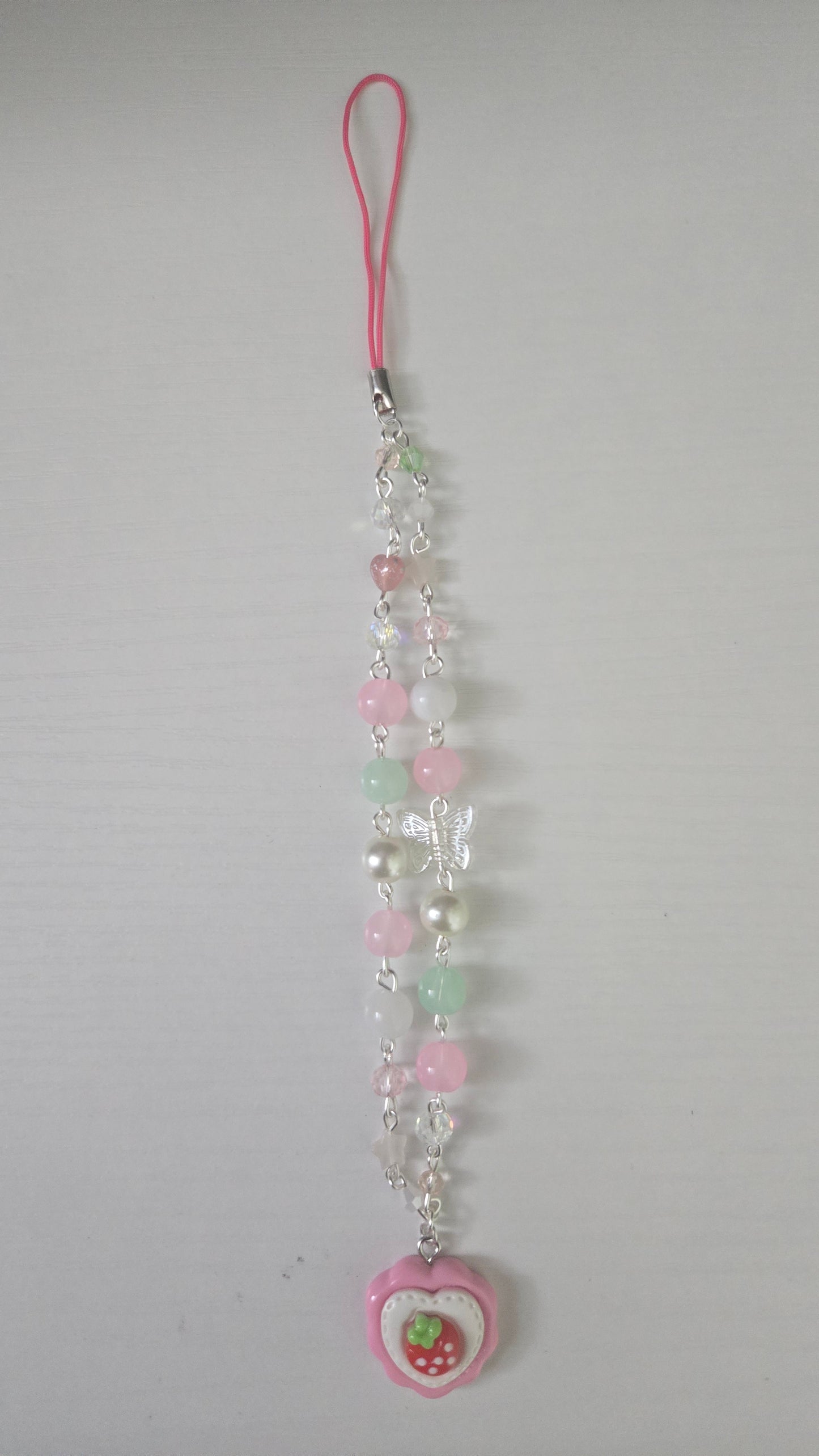 Strawberry Heart Phone Charm
