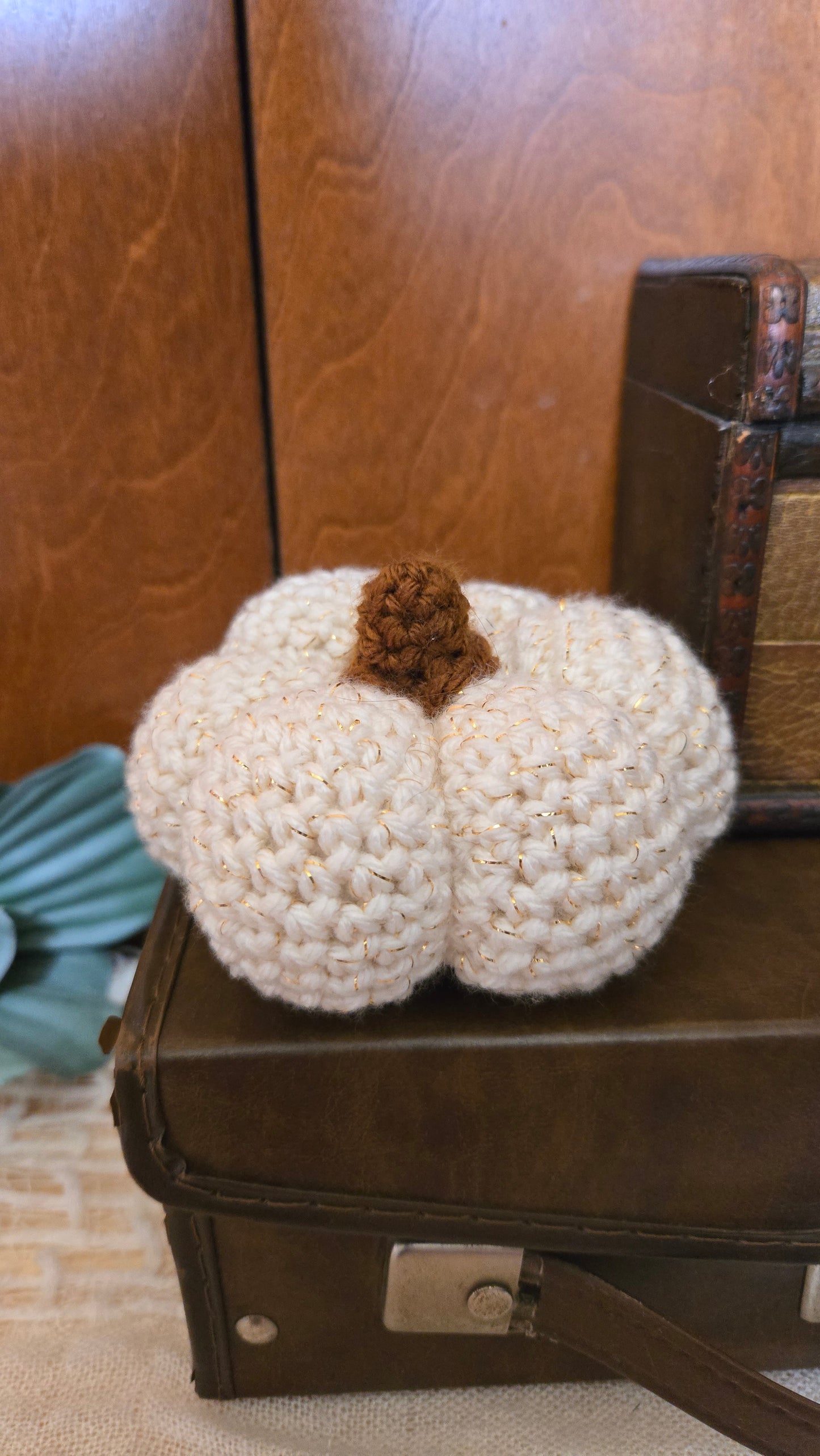 Made To Order Sparkle Ivory Crochet Pumpkins