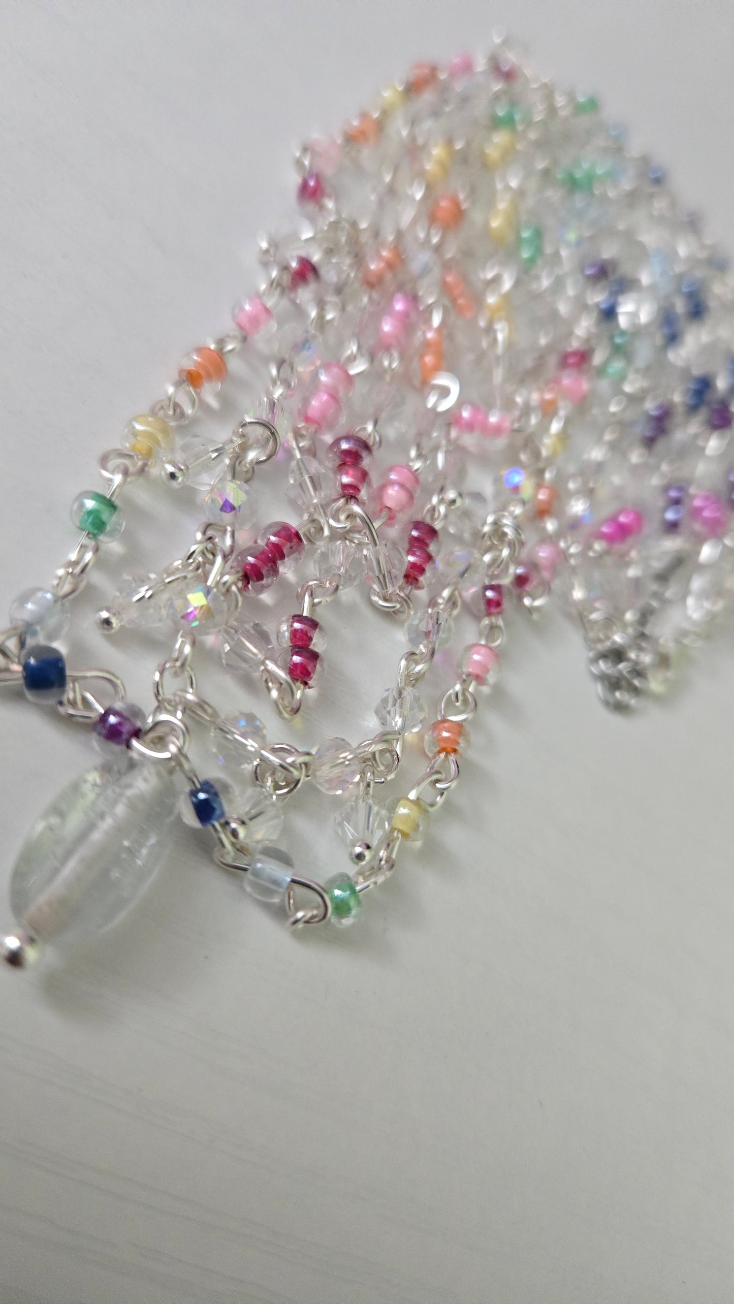Rainbow Iridescent Layered Necklace