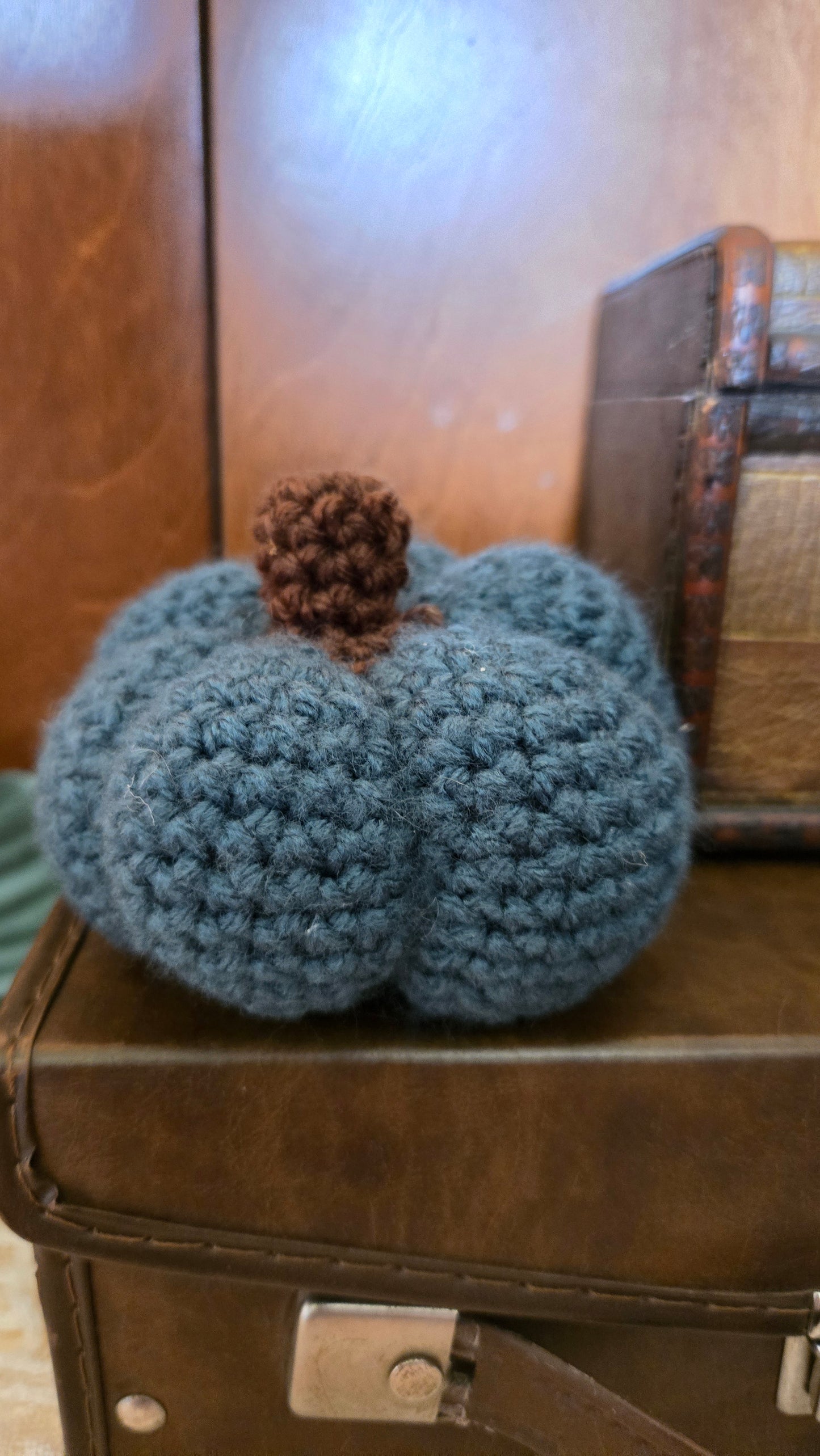 Made To Order Teal Crochet Pumpkin