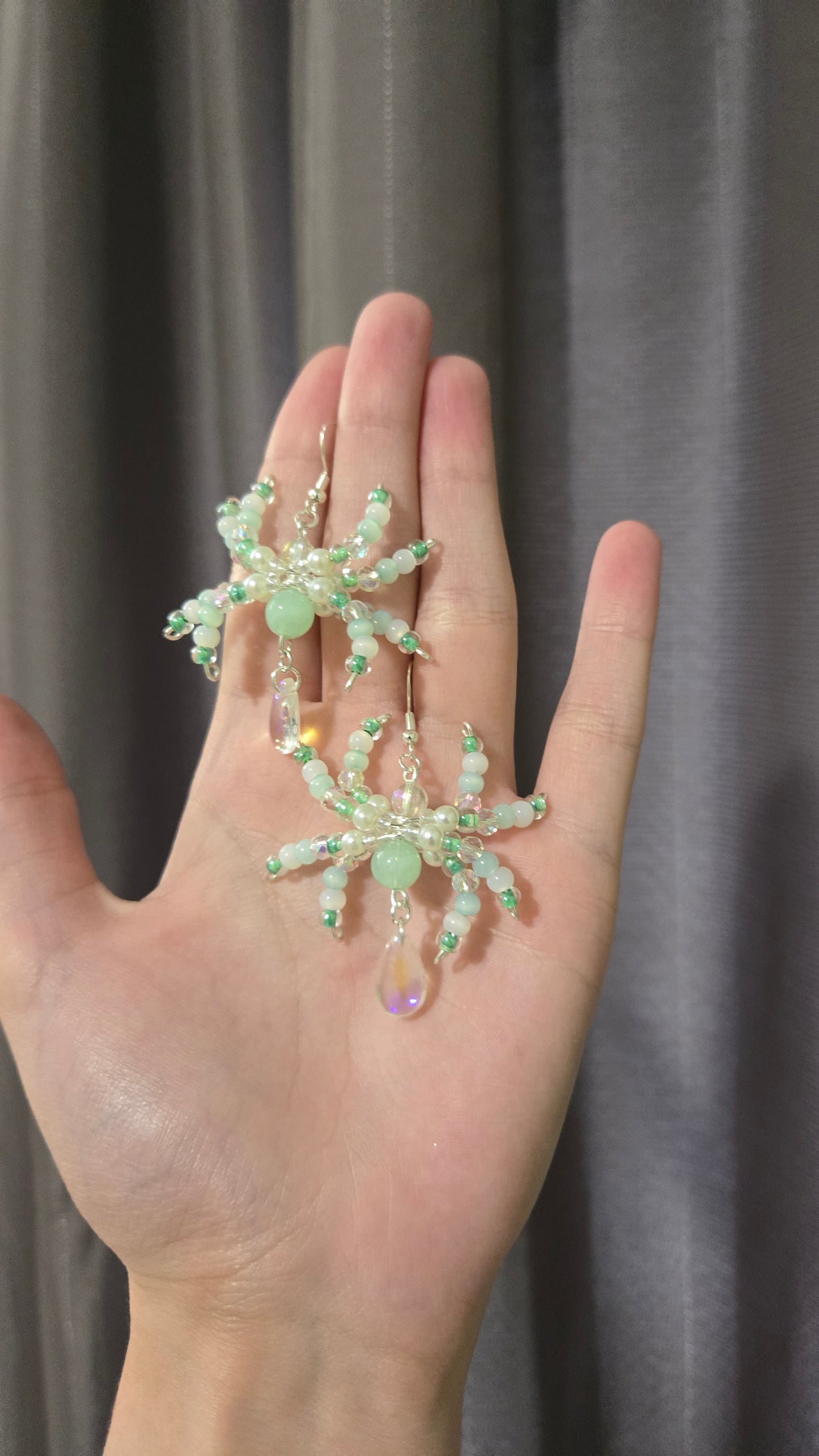 Aqua Spider Earrings