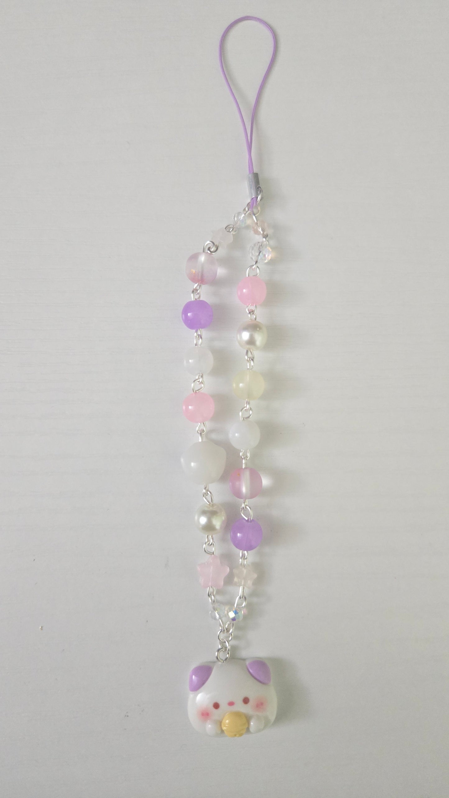 Purple Cat Phone Charm