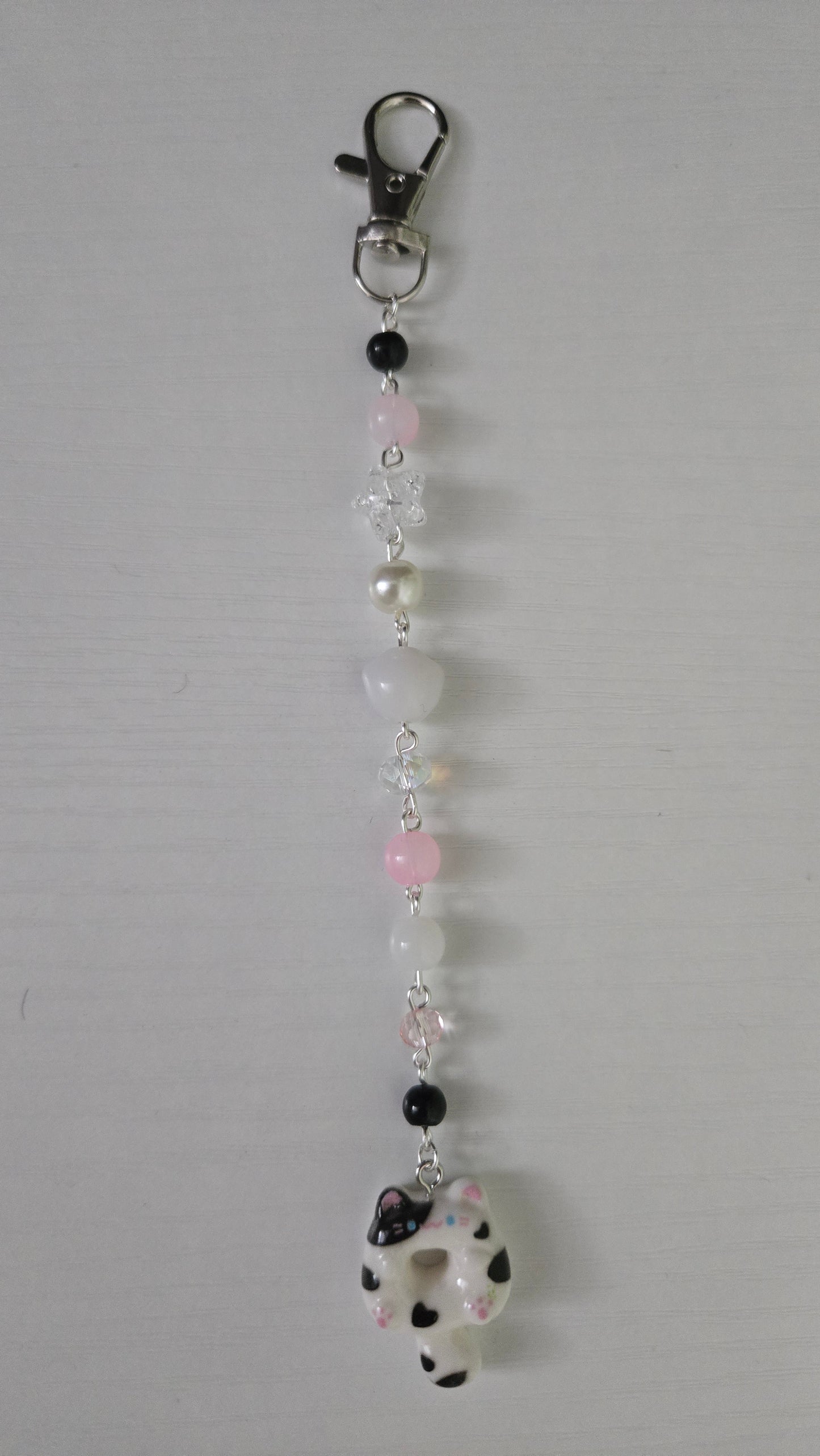 Black and White Cat Keychain