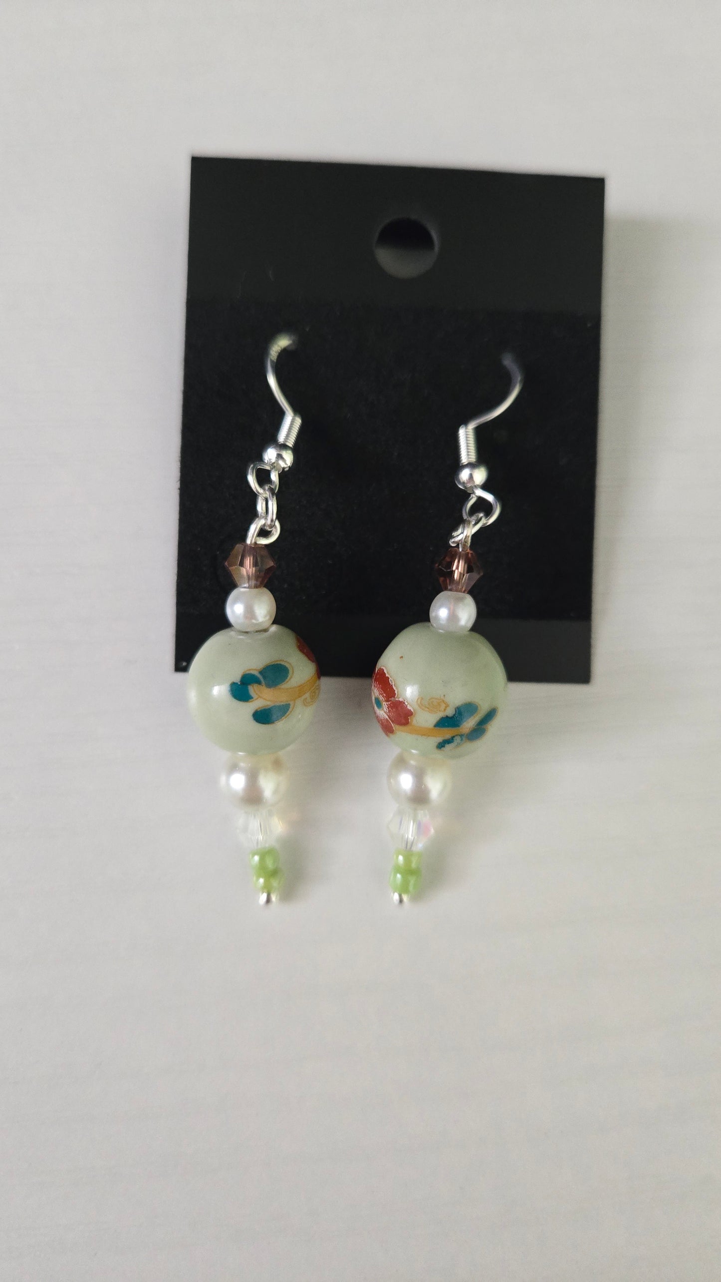 Large Floral Ceramic Colorful Simple Earrings