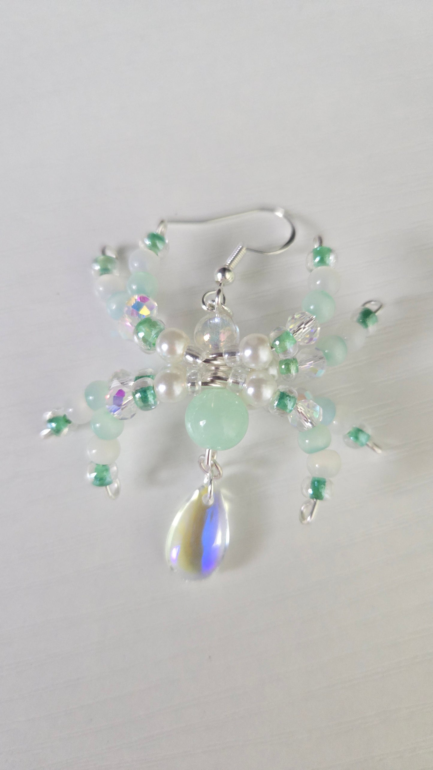 Aqua Spider Earrings