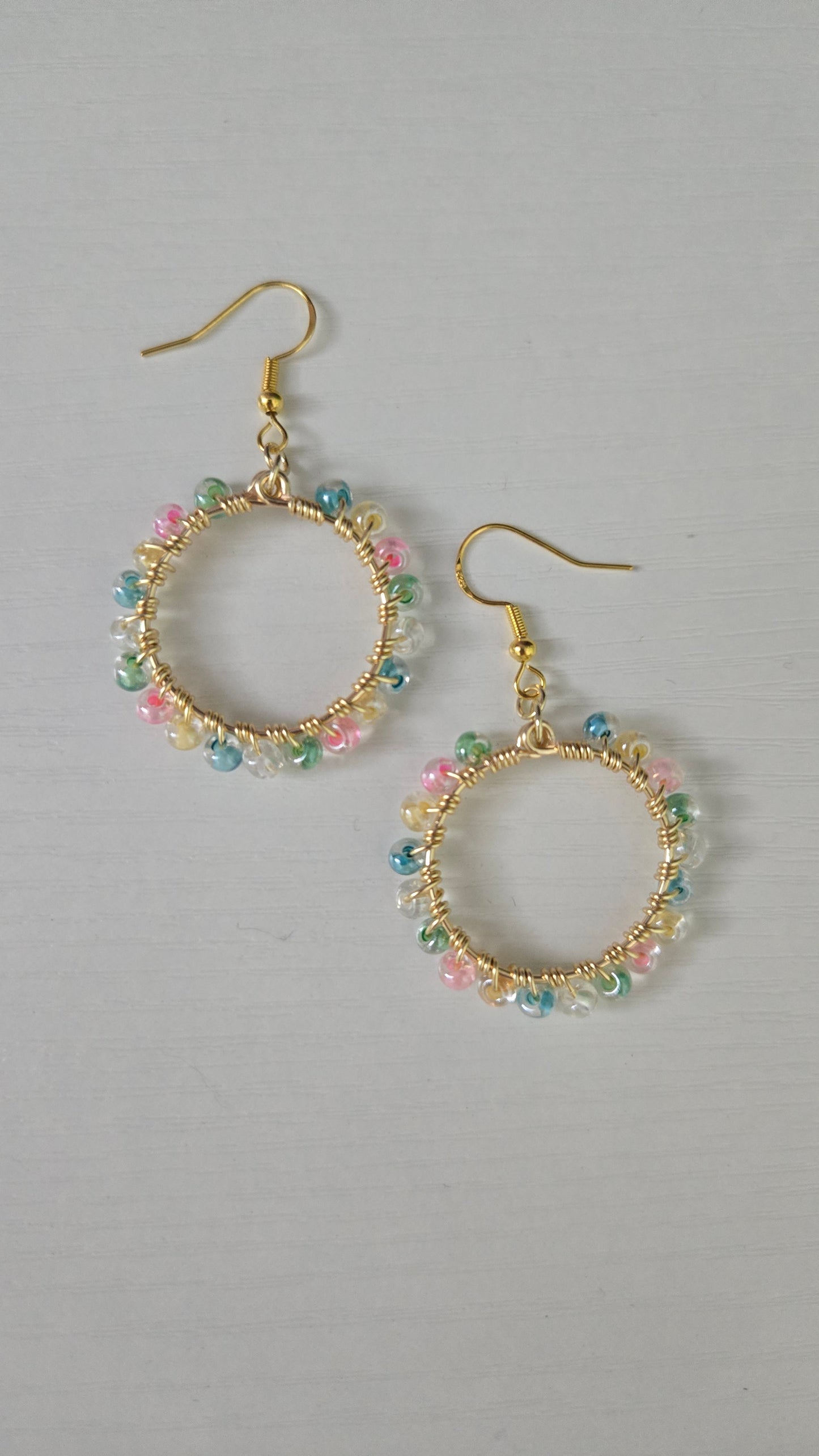 Pastel Small Wire-wrapped Earrings