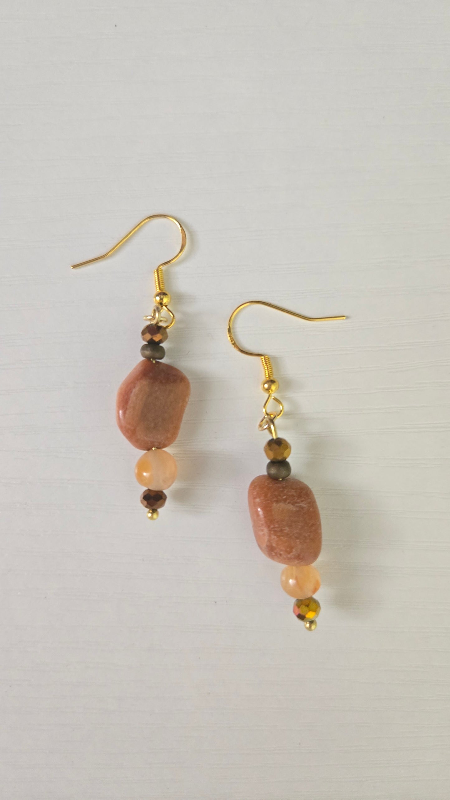 Orange Stone Simple Earrings