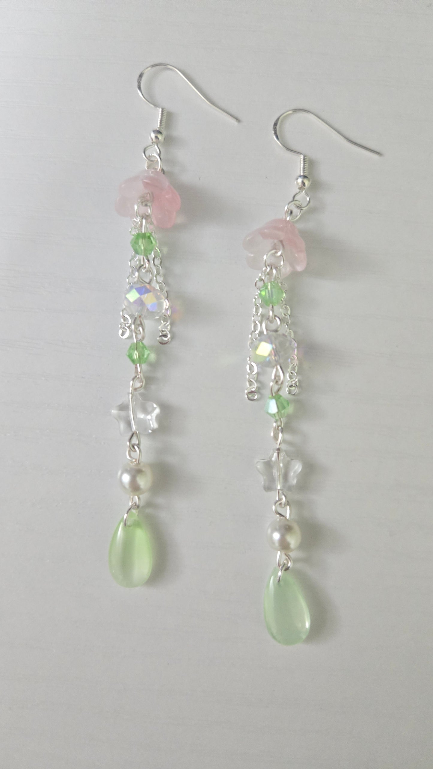 Pink and Green Mini Jellyfish Earrings
