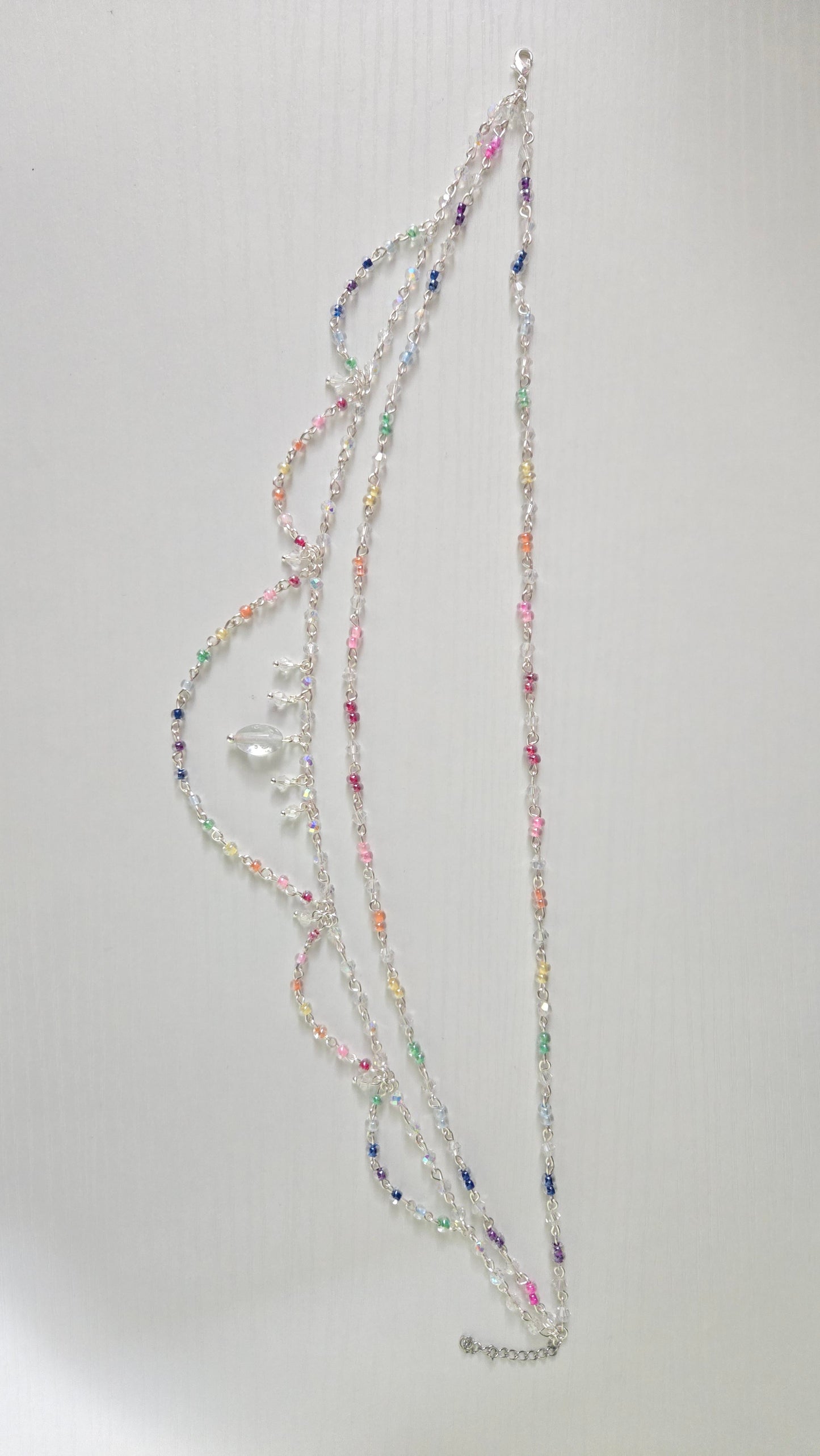 Rainbow Iridescent Layered Necklace