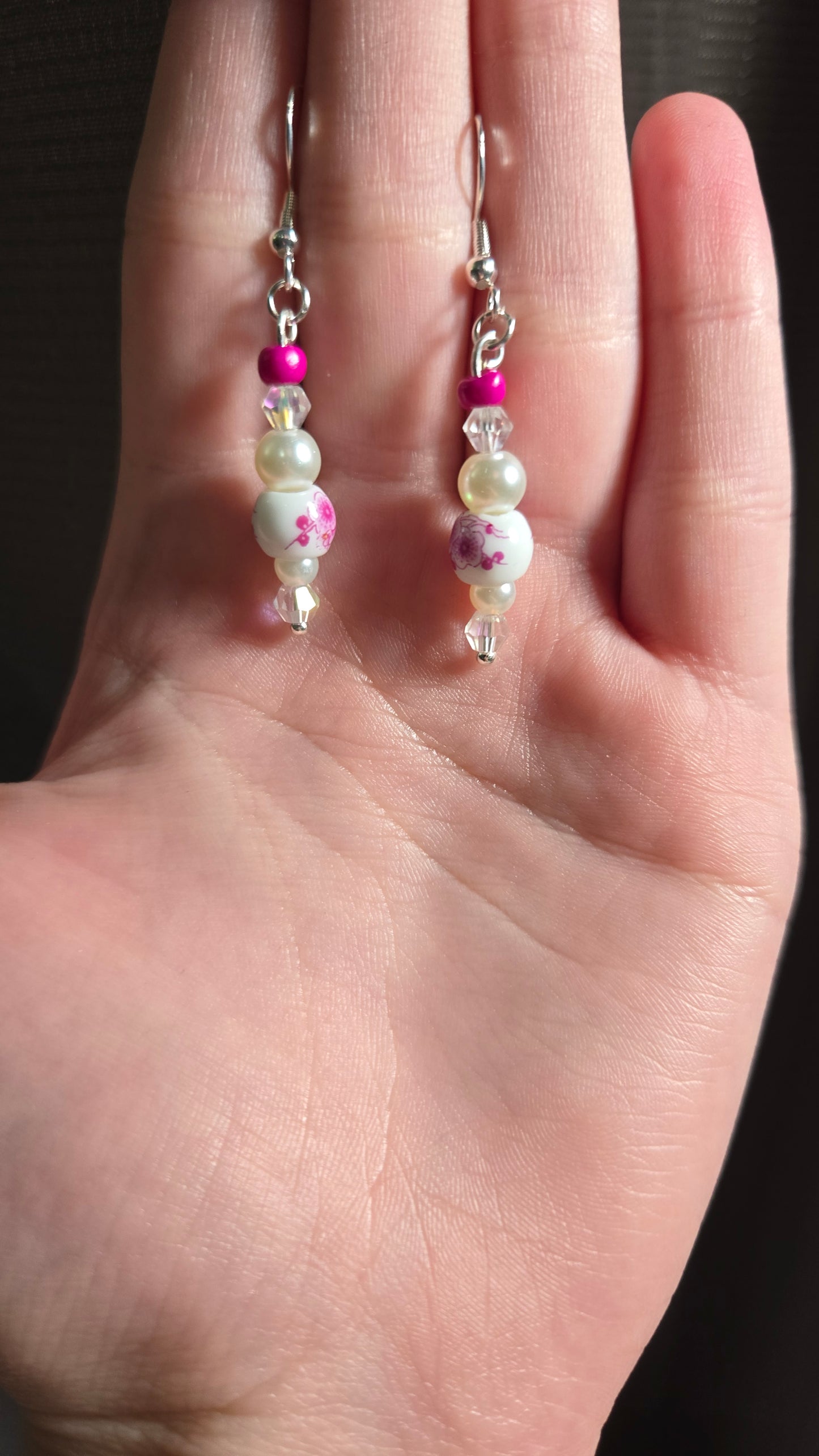 Magenta Ceramic Simple Earrings