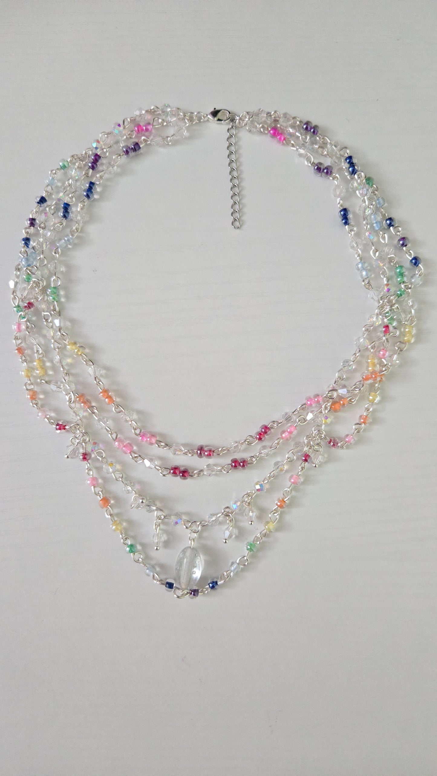 Rainbow Iridescent Layered Necklace