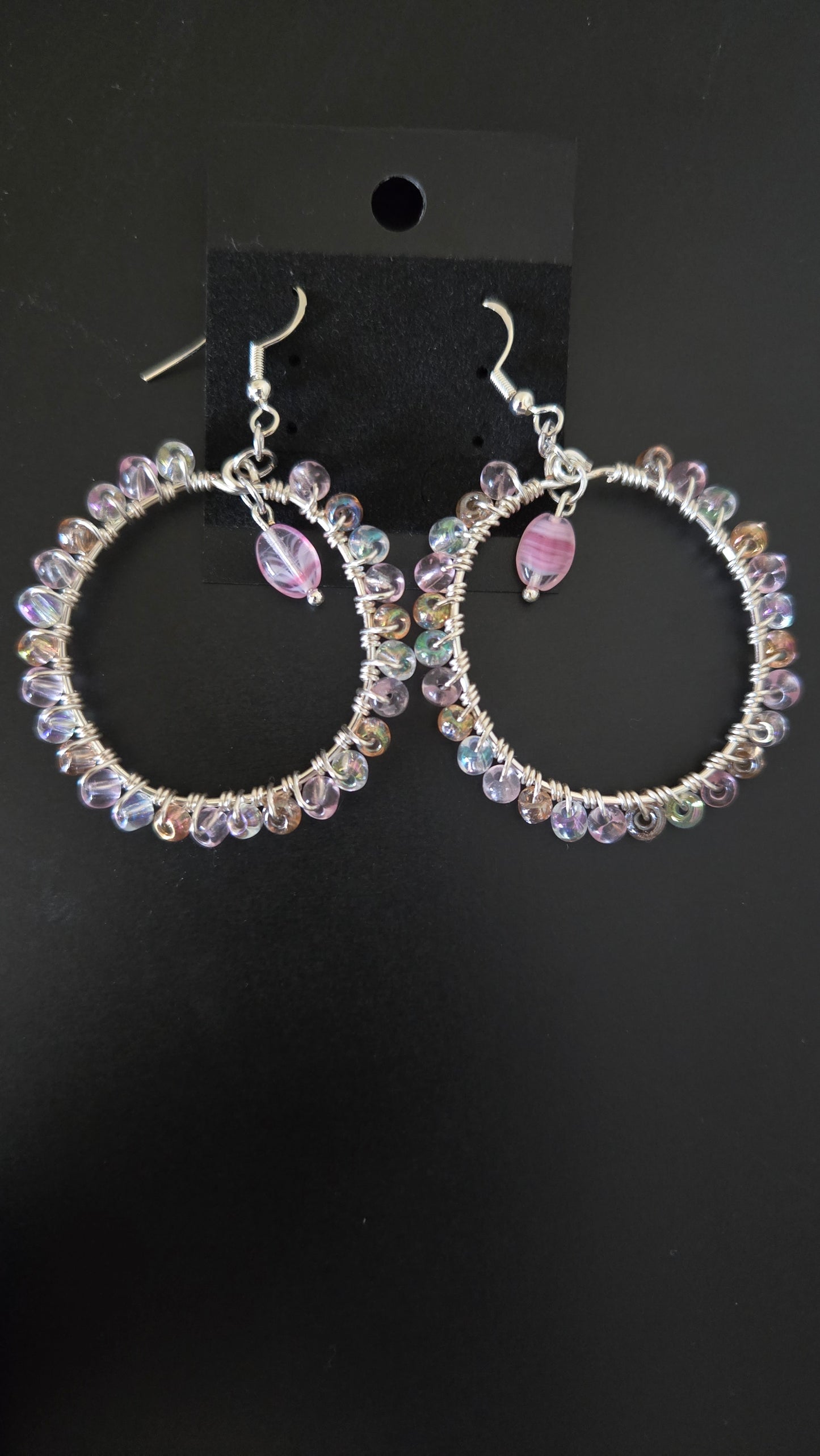 Soft Pink Wire-wrapped Earrings