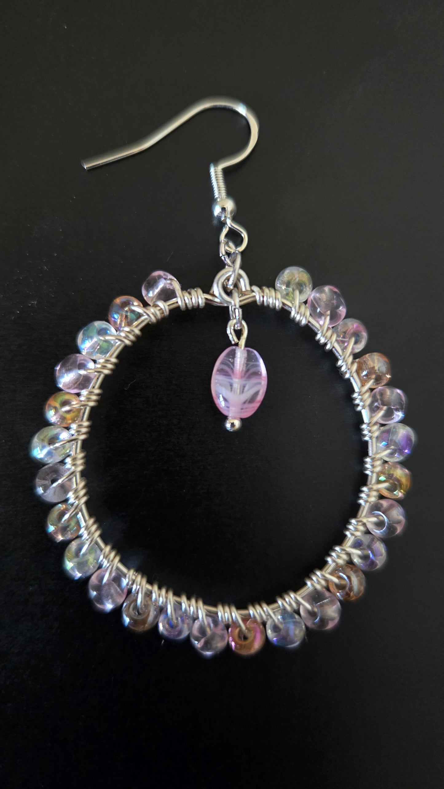 Soft Pink Wire-wrapped Earrings