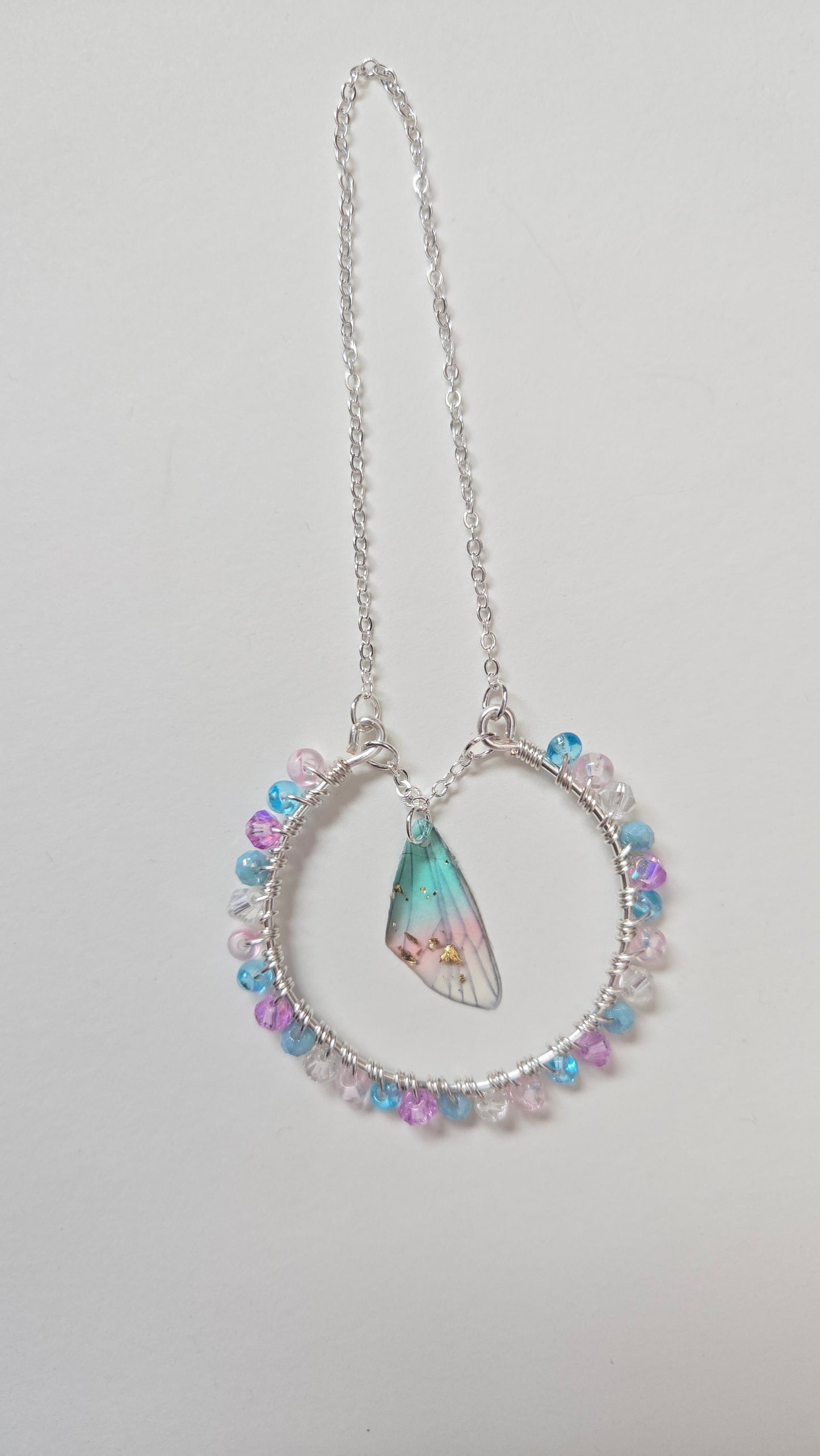 Purple/Blue Butterfly Wing Wire-wrapped Decor