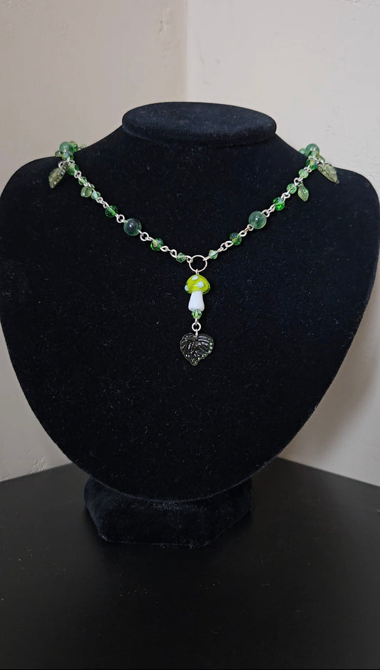 Green Mushroom Necklace