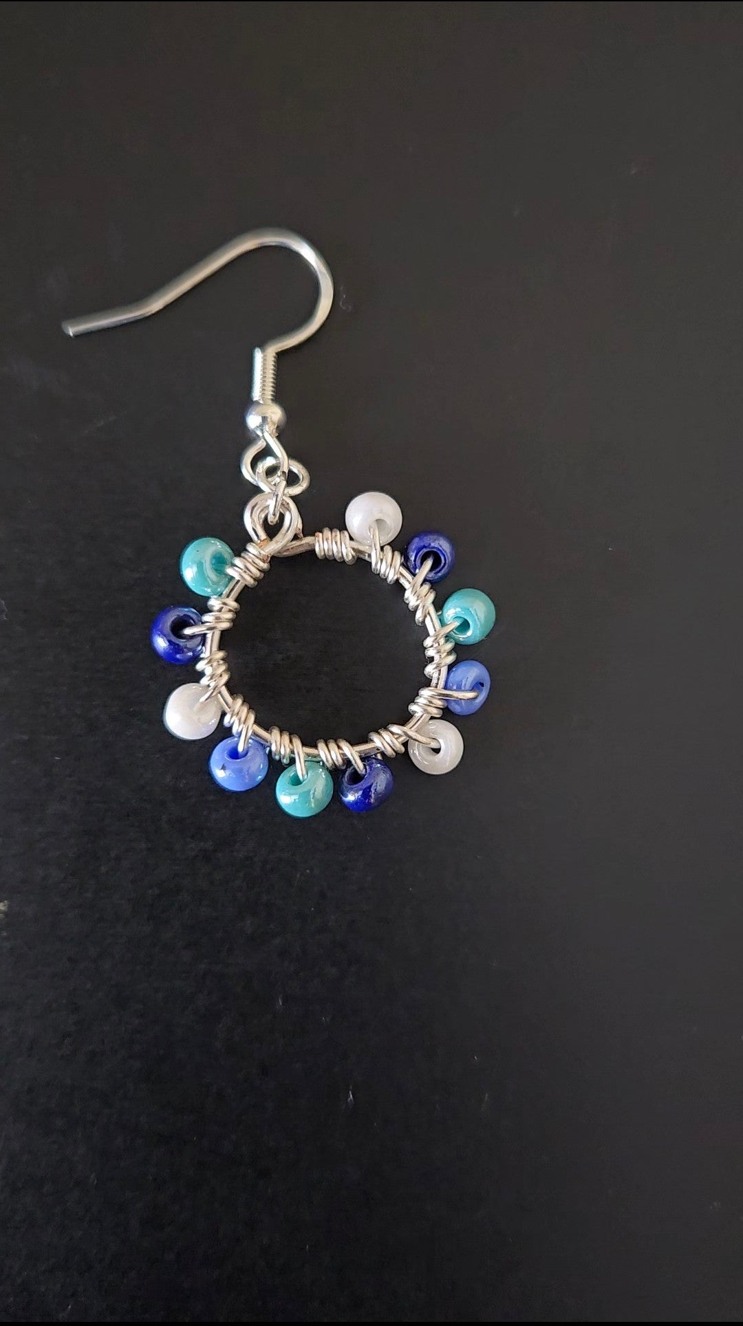 Teal Mini Wire-wrapped Earrings