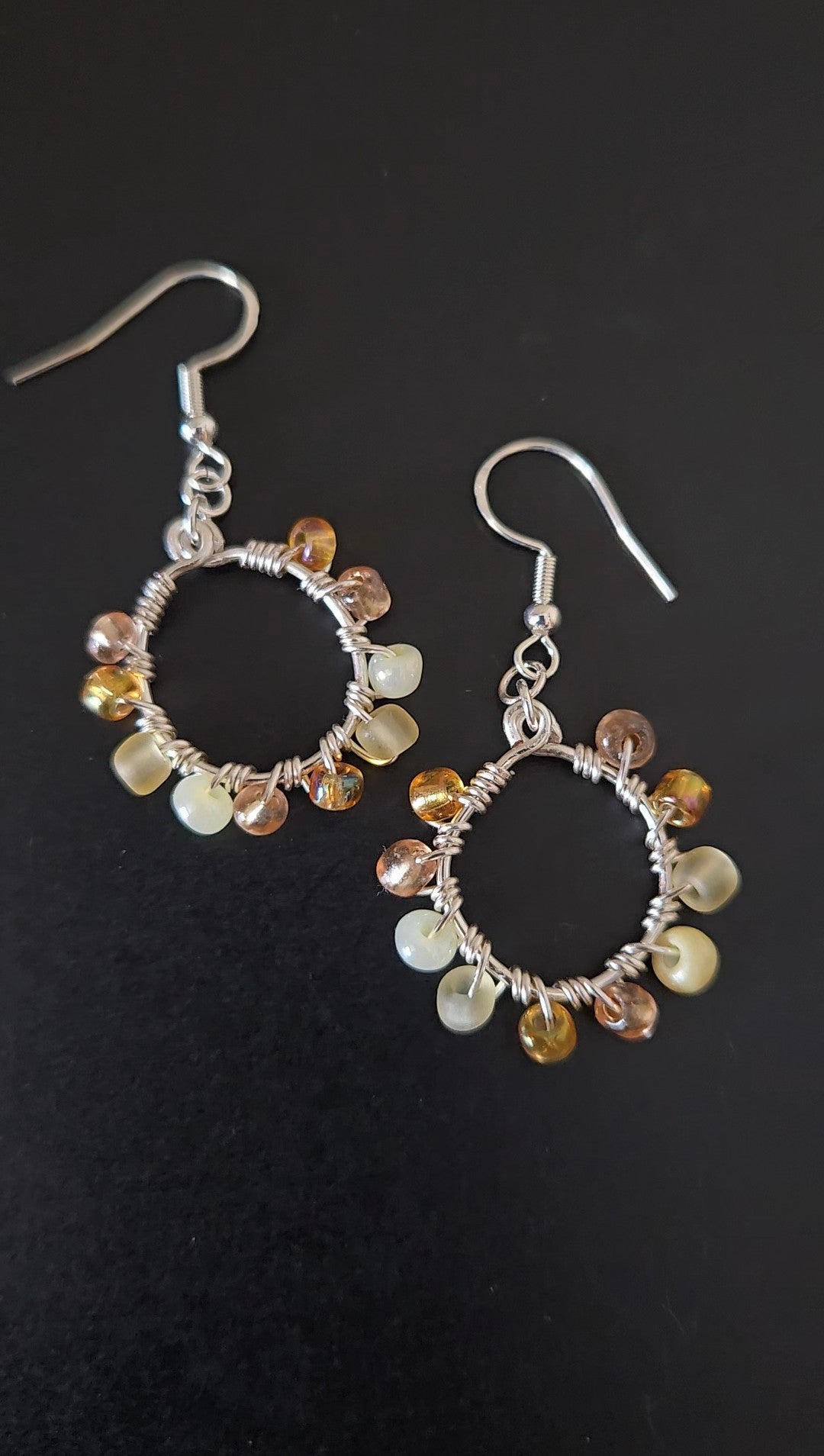 White Gold Mini Wire-wrapped Earrings