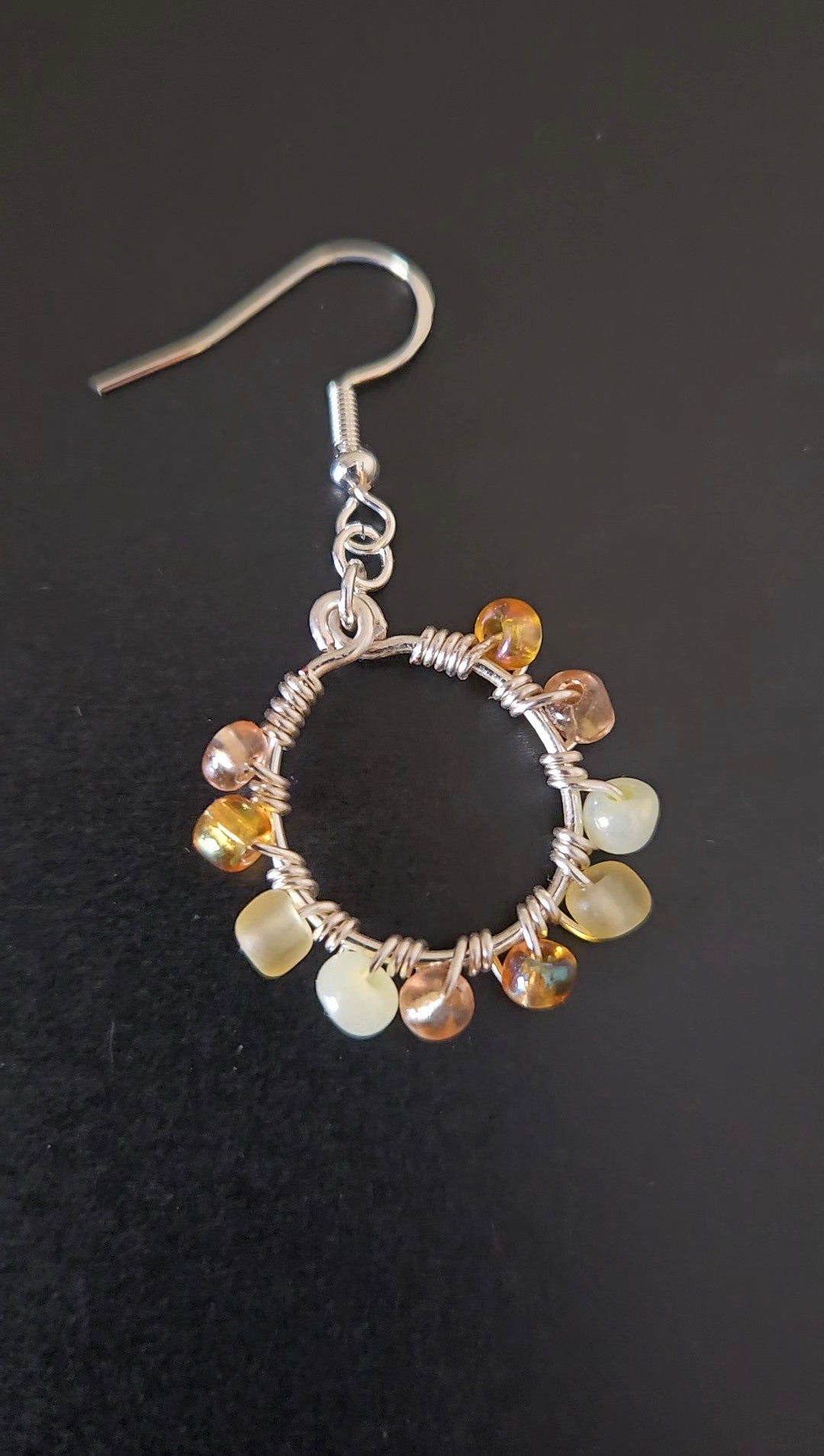 White Gold Mini Wire-wrapped Earrings