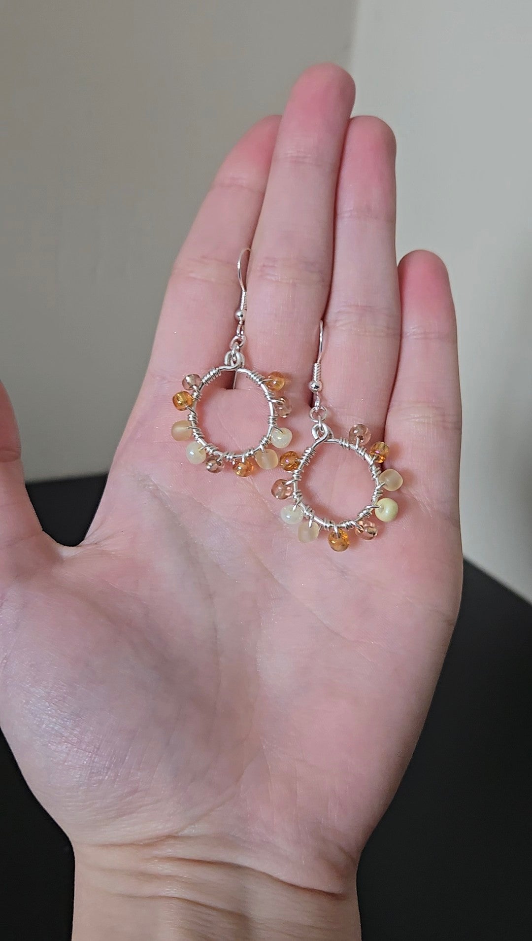 White Gold Mini Wire-wrapped Earrings