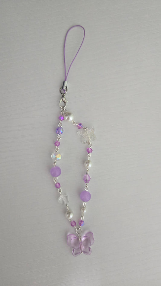 Purple Butterfly Phone Charm