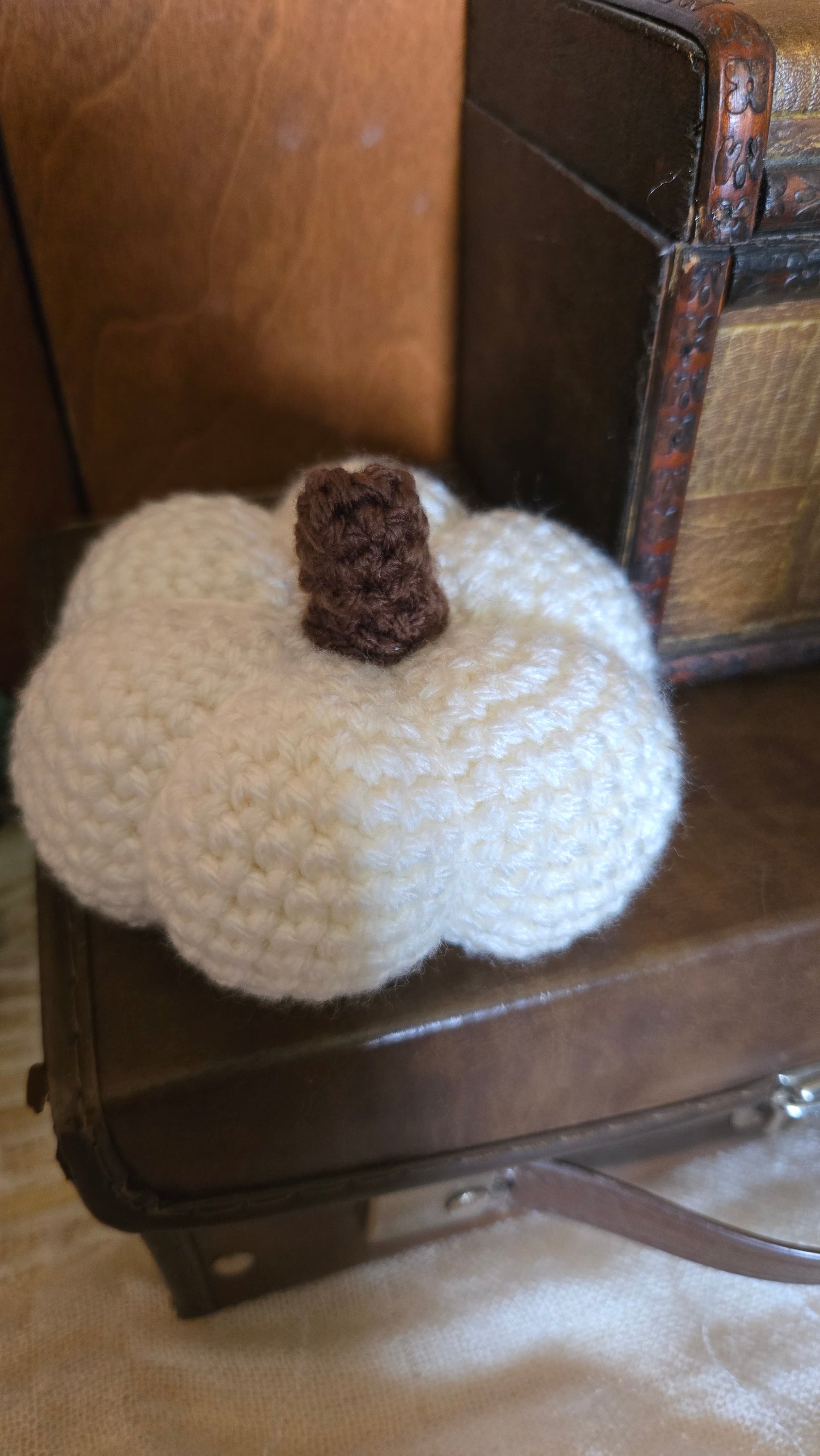 Made To Order Ivory Crochet Pumpkin