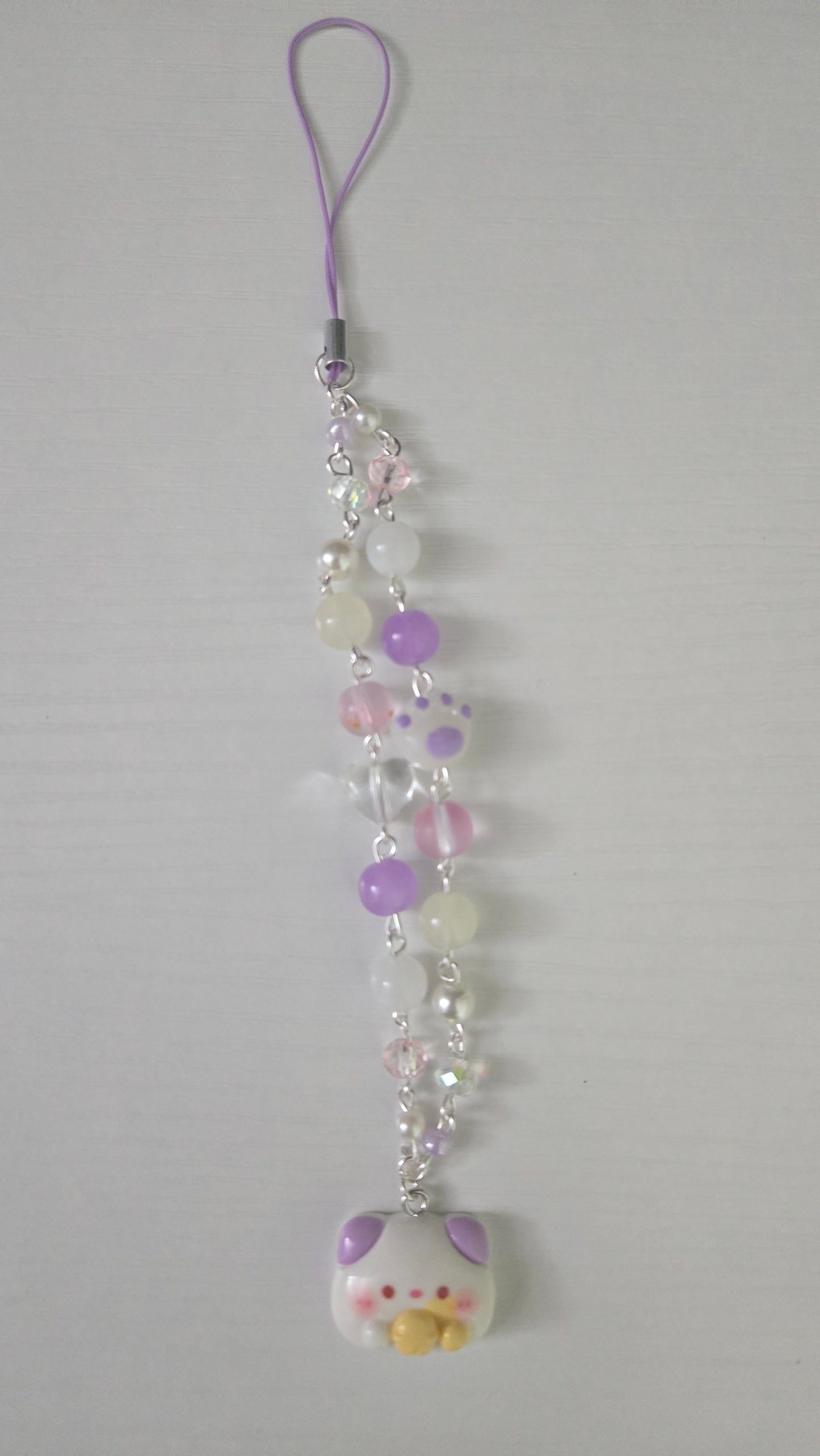 Purple Cat Phone Charm