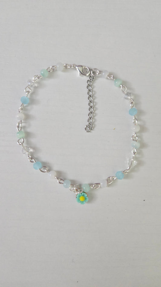 Aqua Daisy Bracelet