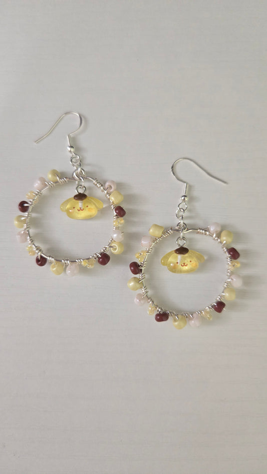 Pompompurin Small Wire-wrapped Earrings