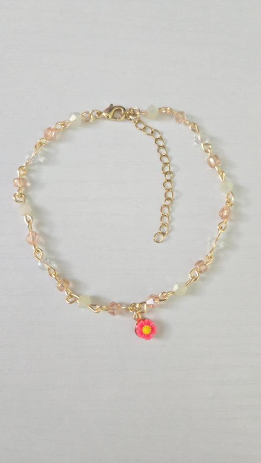 Bright Pink Daisy Bracelet