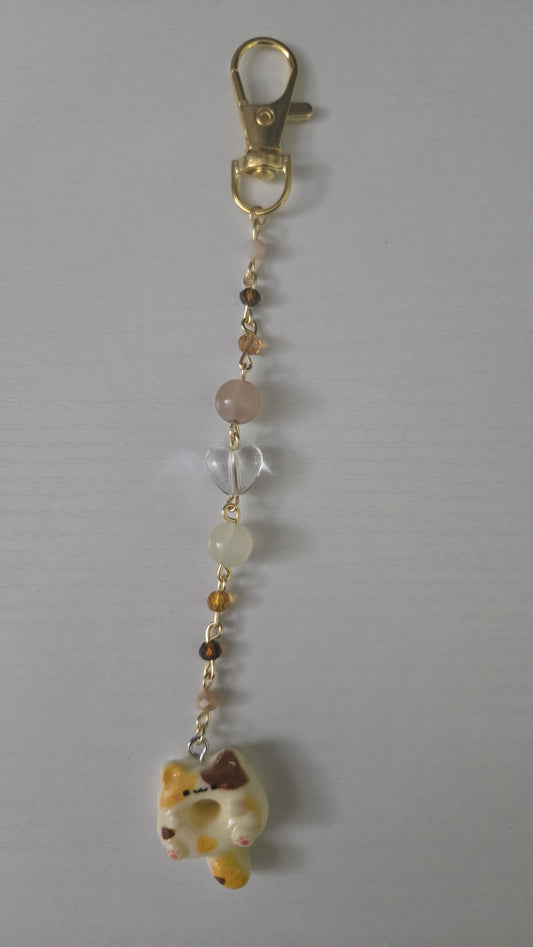 Calico Cat Donut Keychain